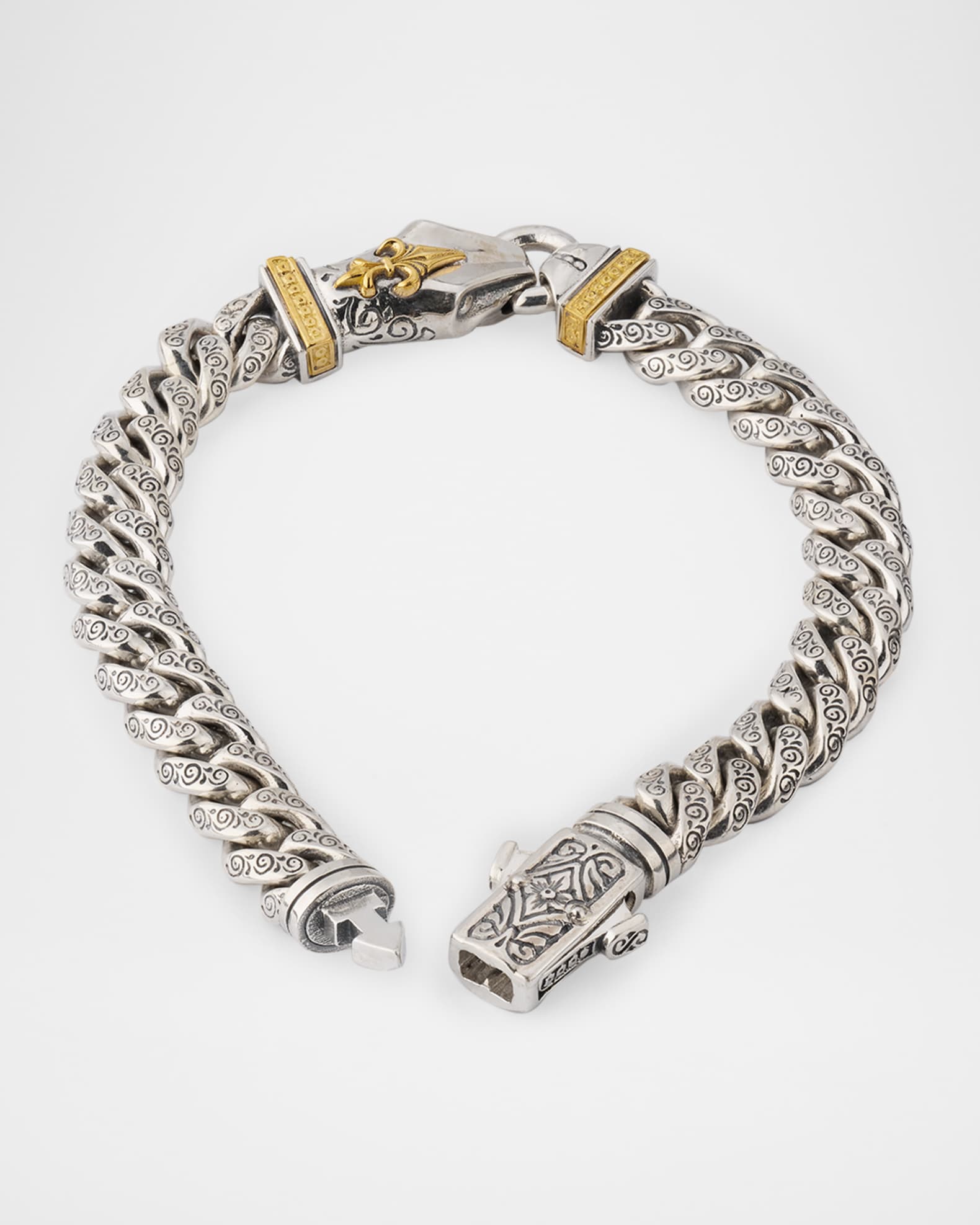 Konstantino Men s Sterling Silver and Bronze Chain Bracelet Neiman Marcus