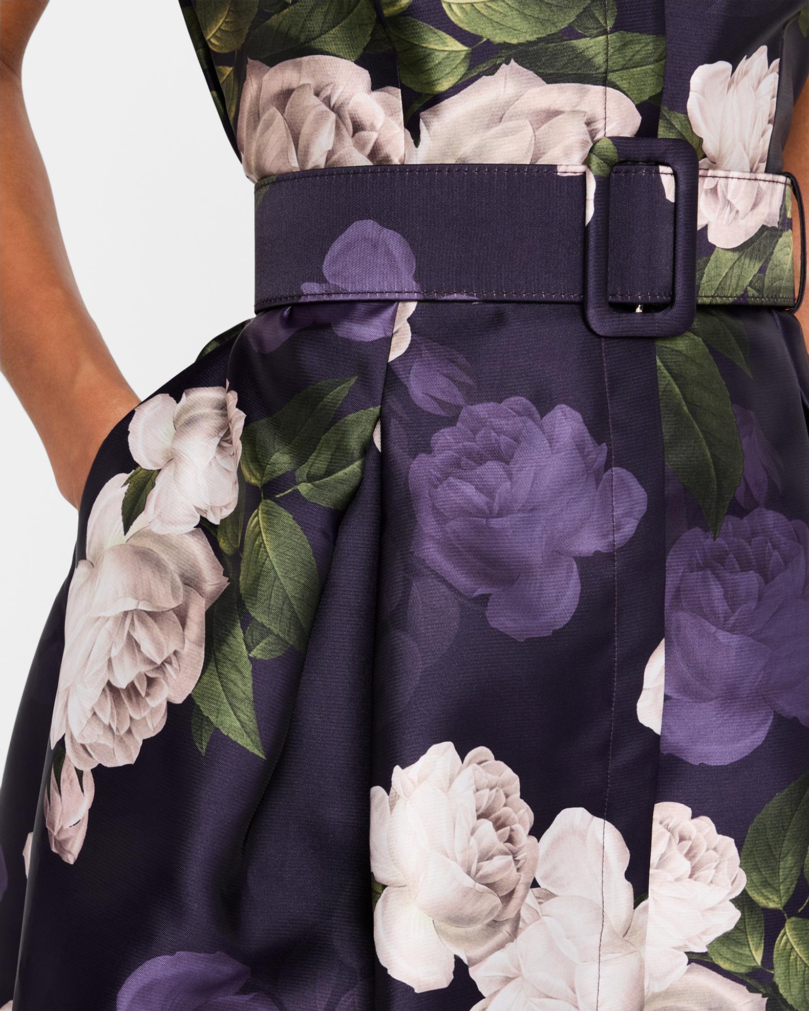 SACHIN BABI Marta Pleated Floral-Print Shirt Gown | Neiman Marcus