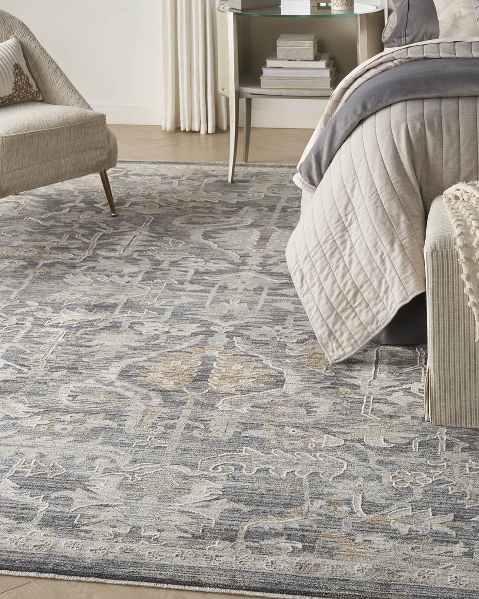 Lynx Navy Power-Loomed Rug 1
