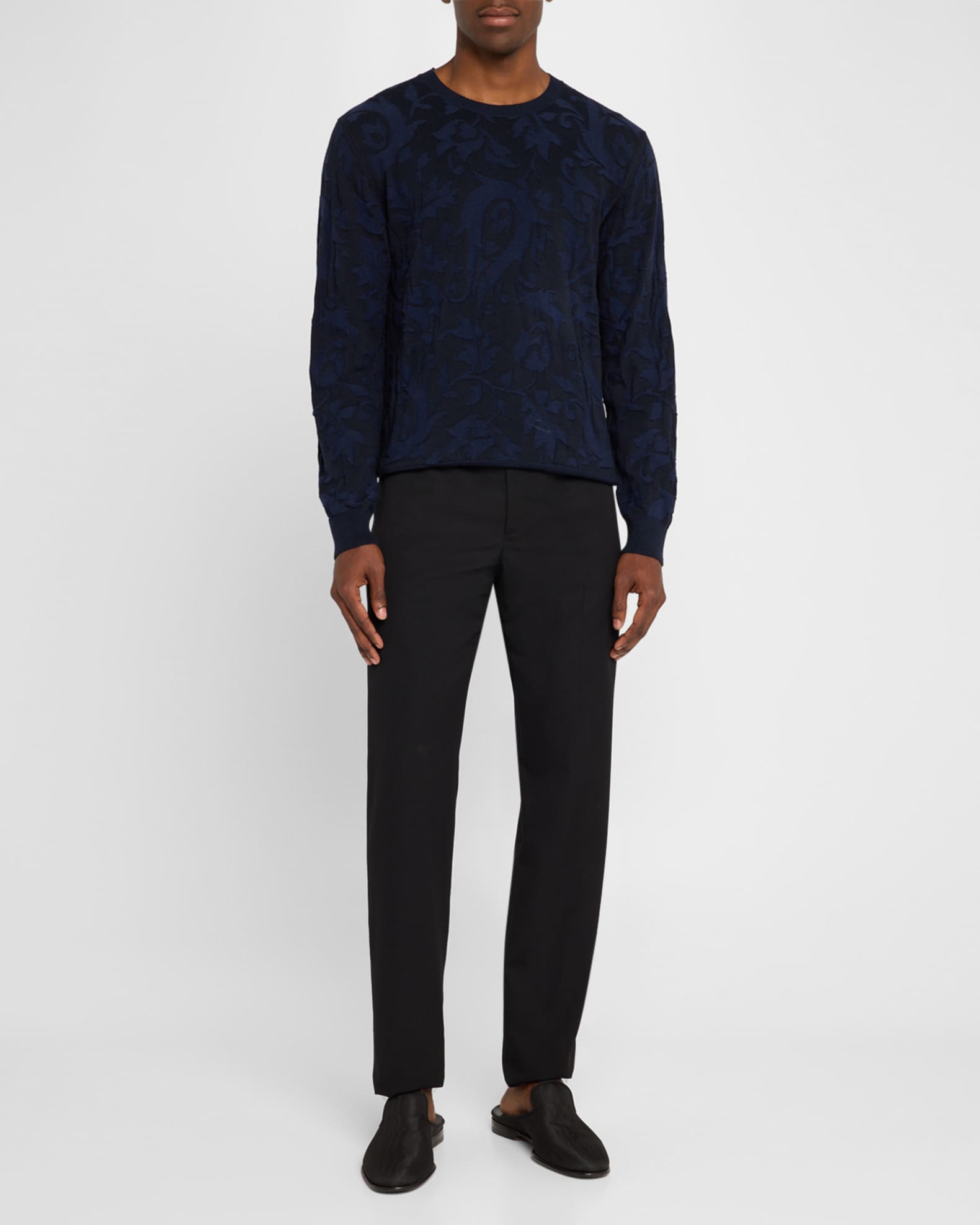 【新品】COTTON CASHMERE Cotton Cashmere Blend Ribbed Long Sleeve Crew - Dapple