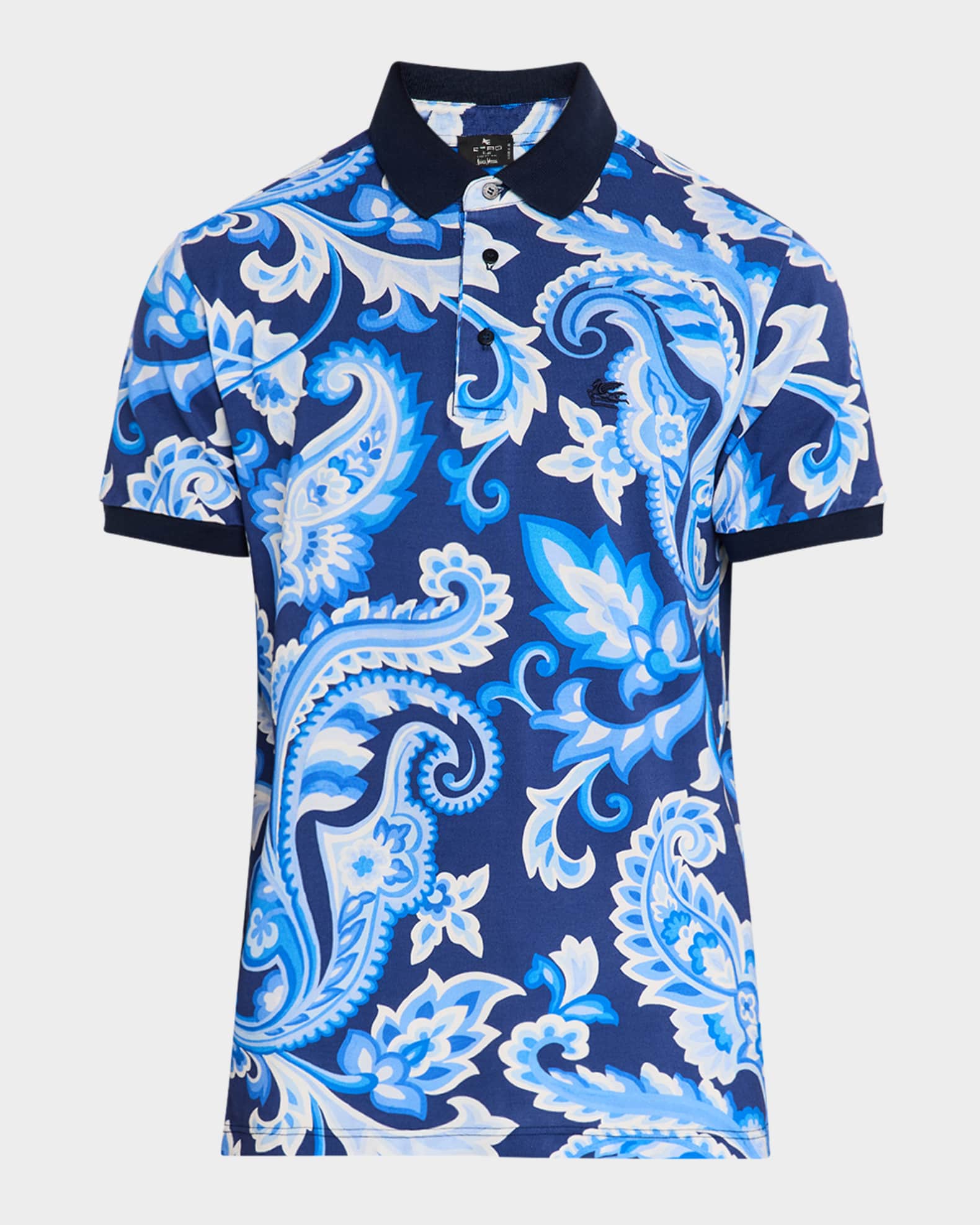 PIETRO PAISLEY ROMANCE POLO SHIRT -  IVORY