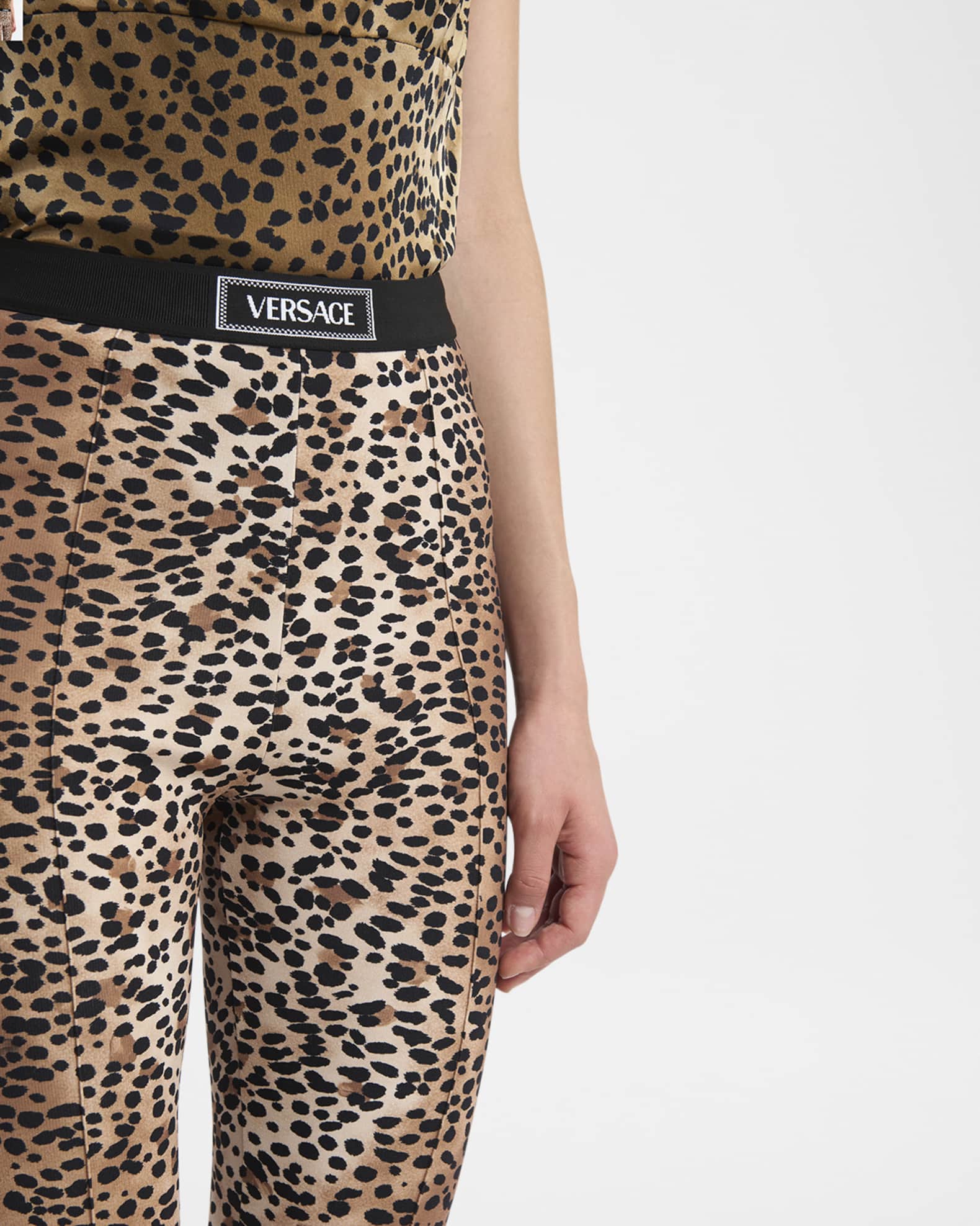 デニム・ジーパン VERSACE JEANS ANIMAL PRINT LEGGINGS NWT Versace Jeans Couture Graffiti Logo Leggings 42 (6