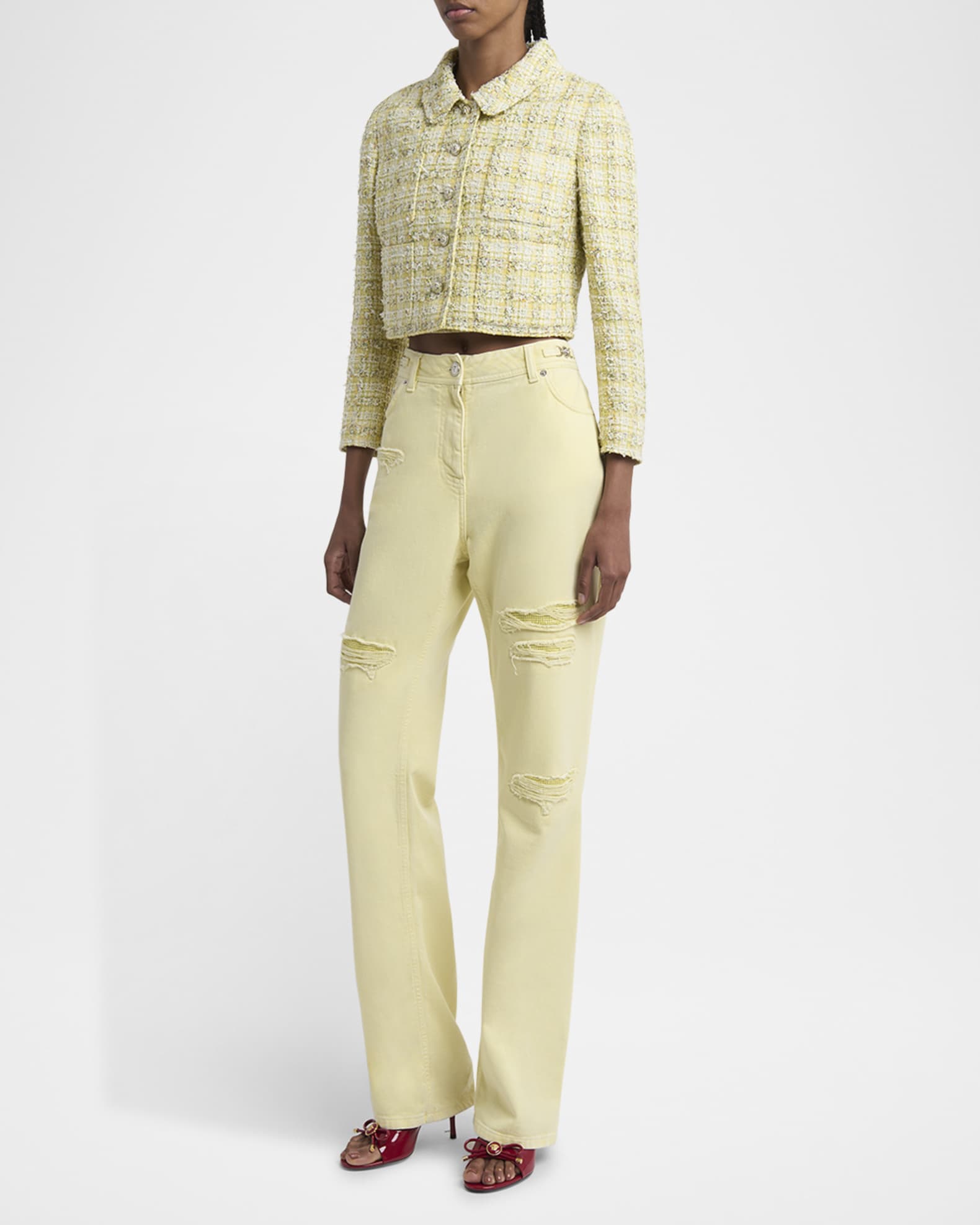 Fancy Tweed Crop Informal Jacket 1