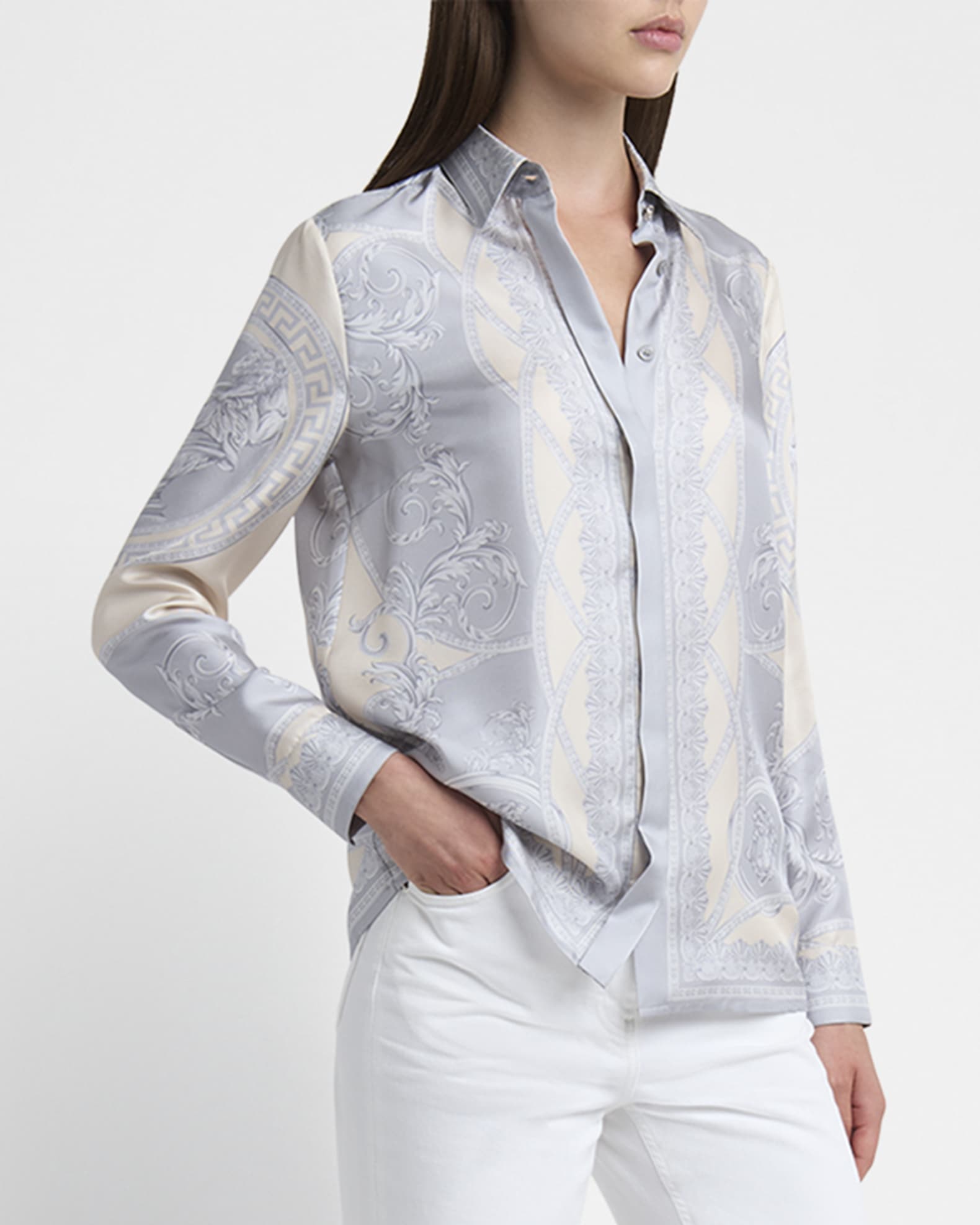 White versace dress shirt on sale