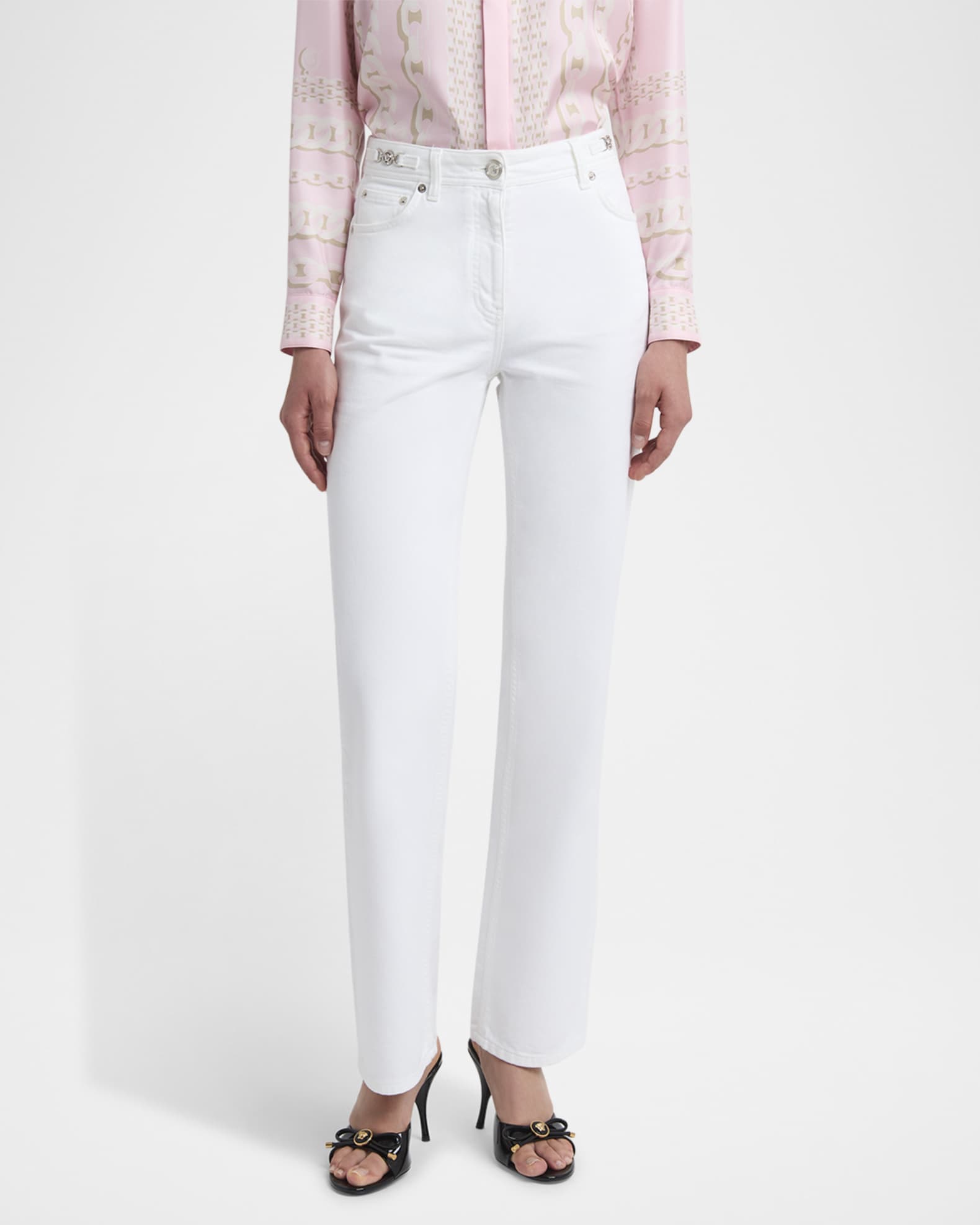 デニム・ジーパン VERSACE Women Denim Pants 10115191A136511D110 WHITE Jeans VERSACE Woman Tg. 27 JEANS 10115191A13651 1D110 WHITE