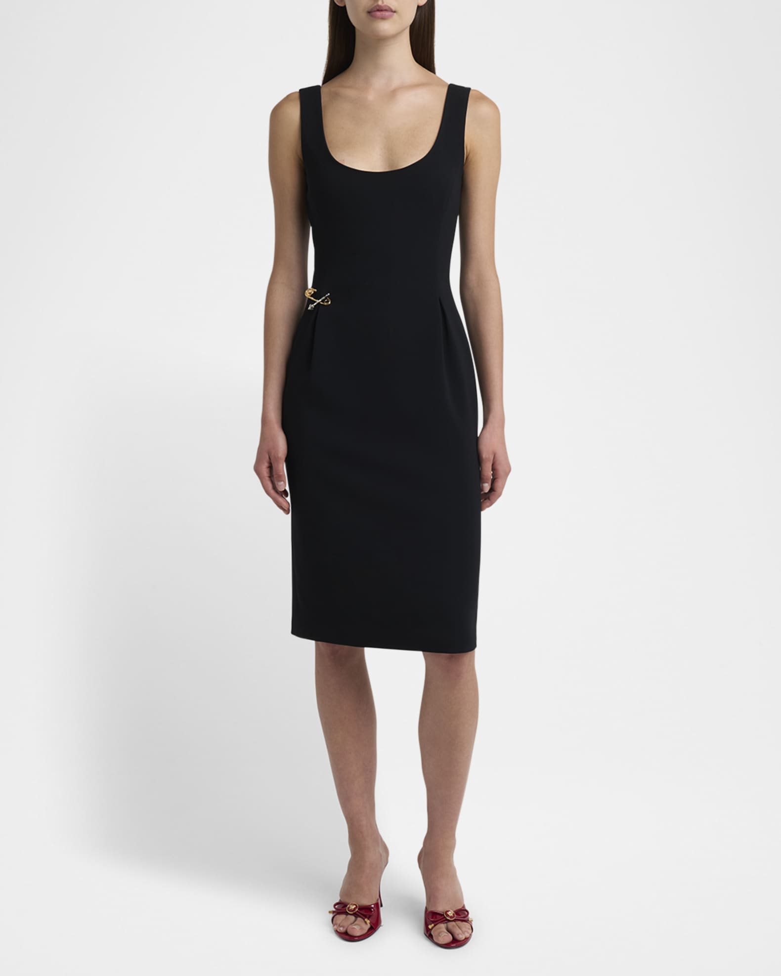 Two-Tone Safety-Pin Sleeveless Techno Cady Dress 1