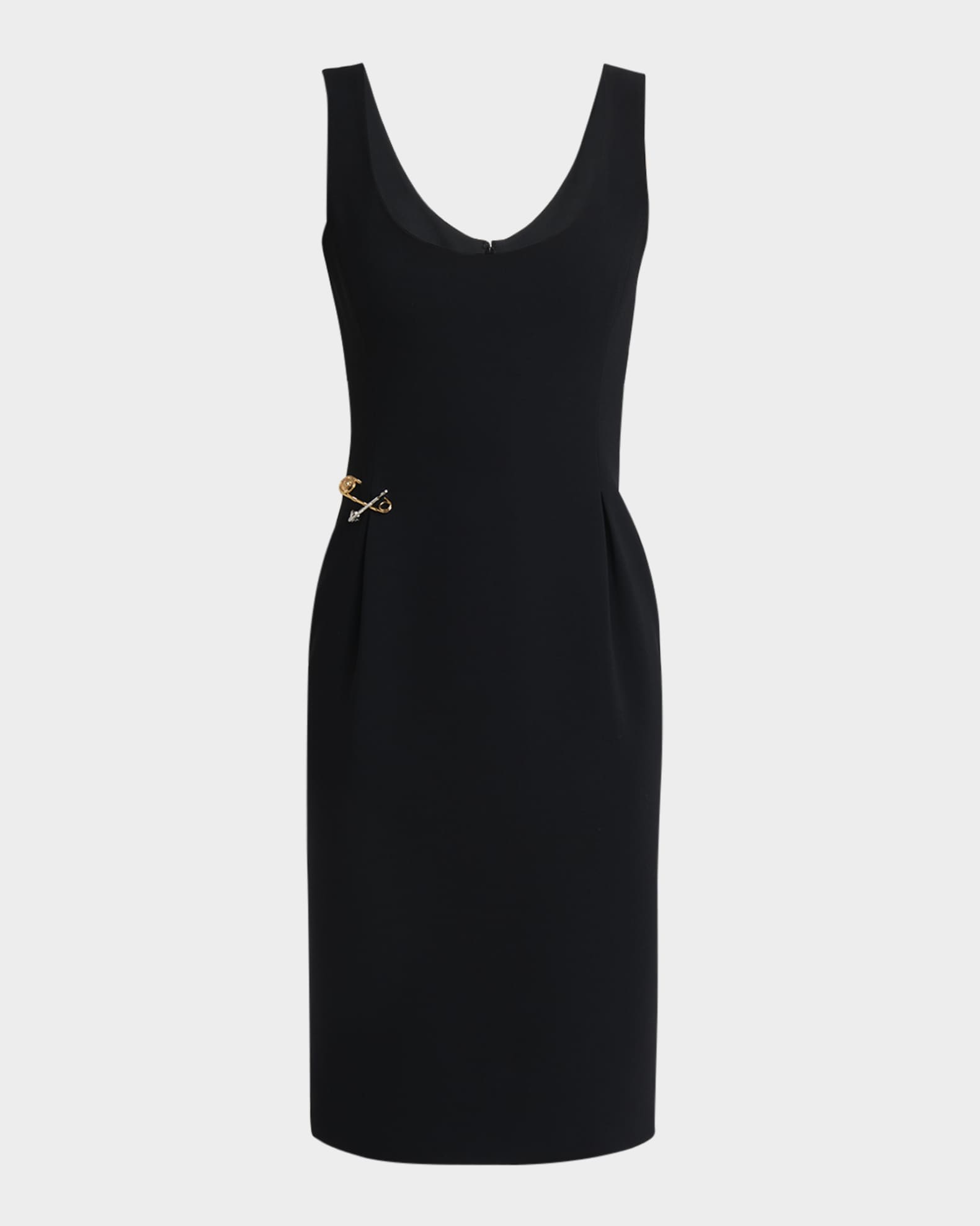 Two-Tone Safety-Pin Sleeveless Techno Cady Dress 0