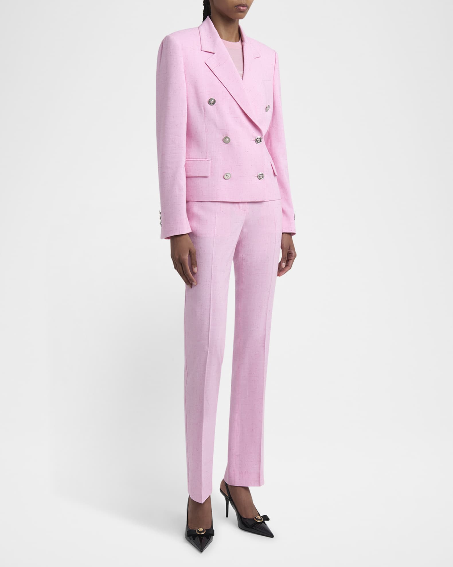 Double-Breasted Responsible Viscose-Silk Mailfile Jacket 1