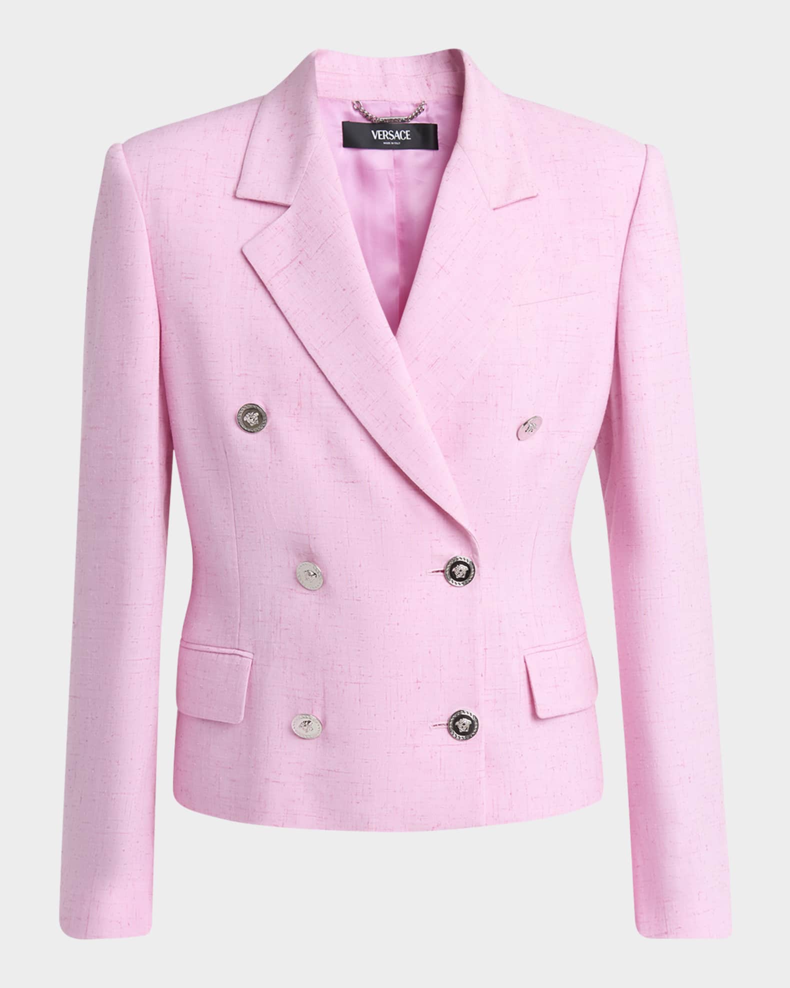 Double-Breasted Responsible Viscose-Silk Mailfile Jacket 0