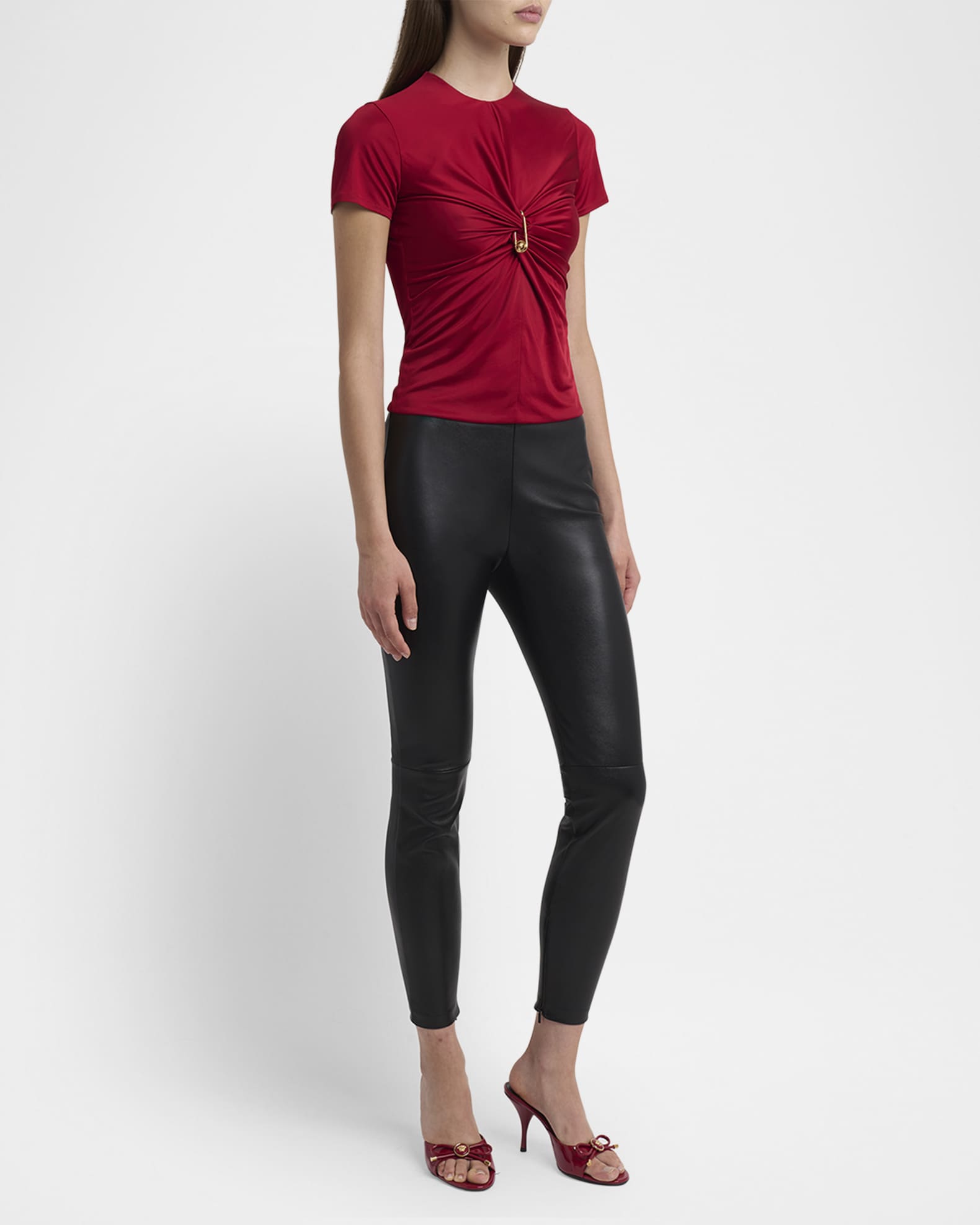 Twisted Safety-Pin Responsible Liquid Jersey Blouse 1