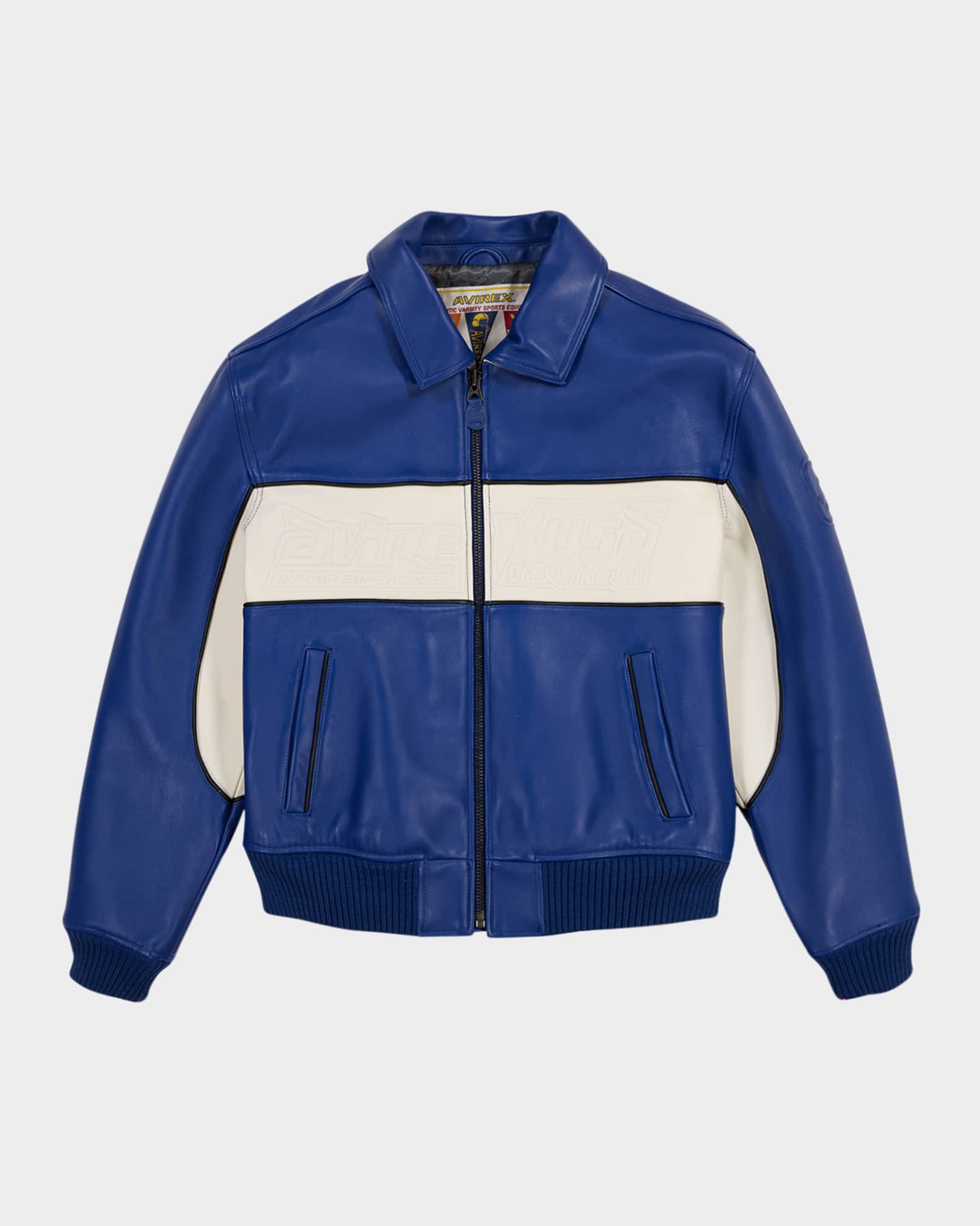 AVIREX Men's Super Spider Leather Racer Jacket | Neiman Marcus