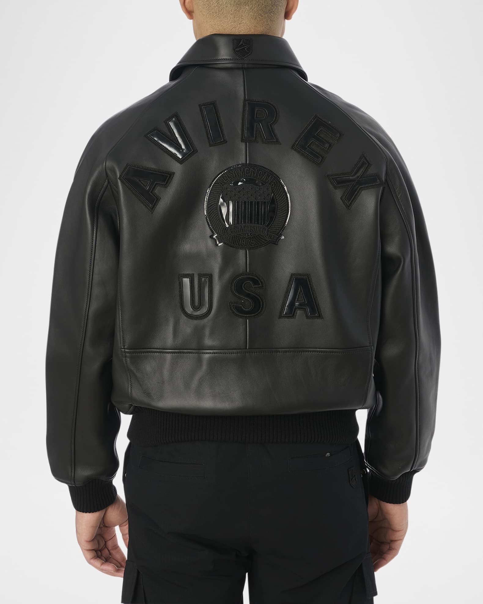 AVIREX Men's Icon Leather Bomber Jacket Neiman Marcus