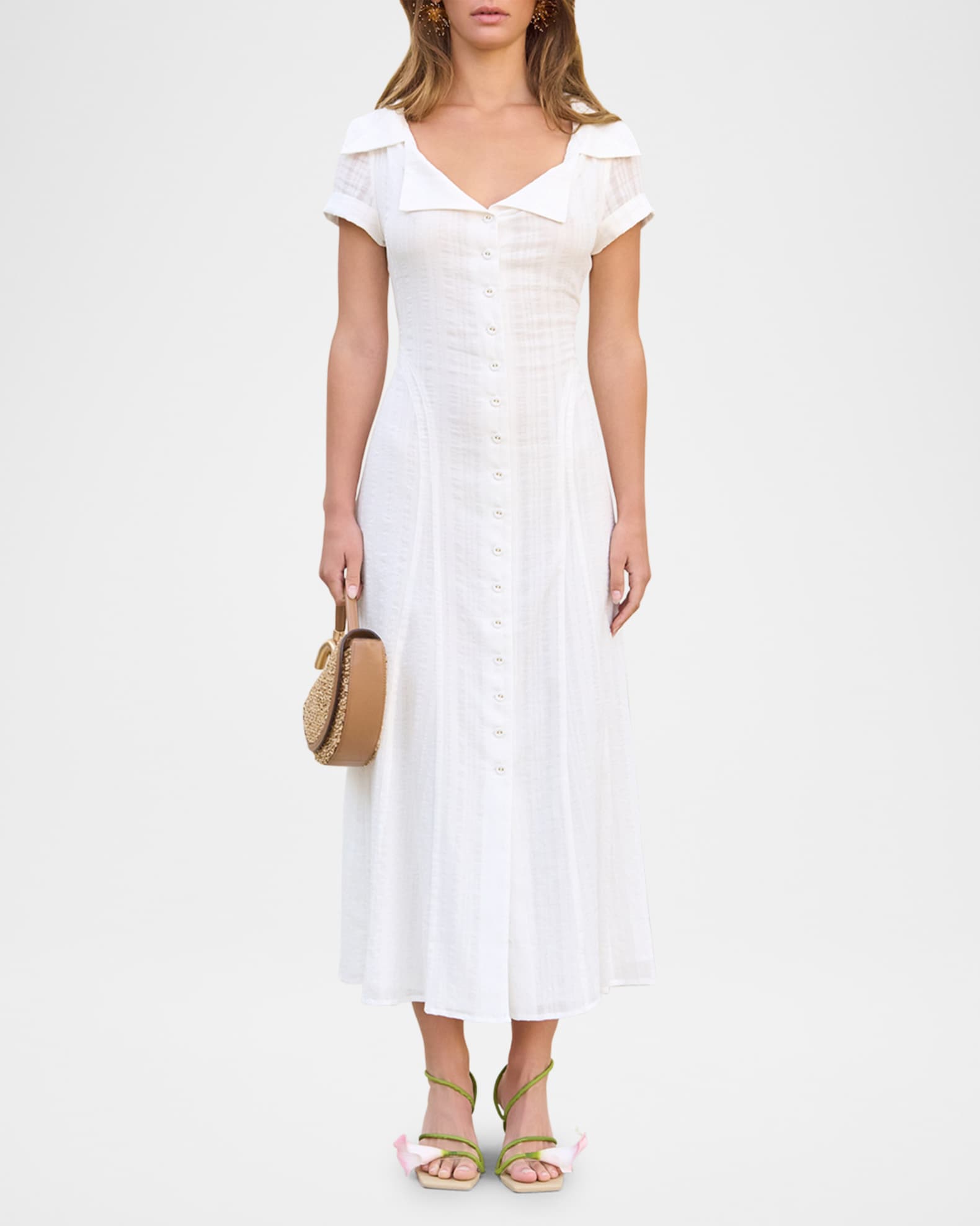Jeanie Textured Voile Midi Dress 1