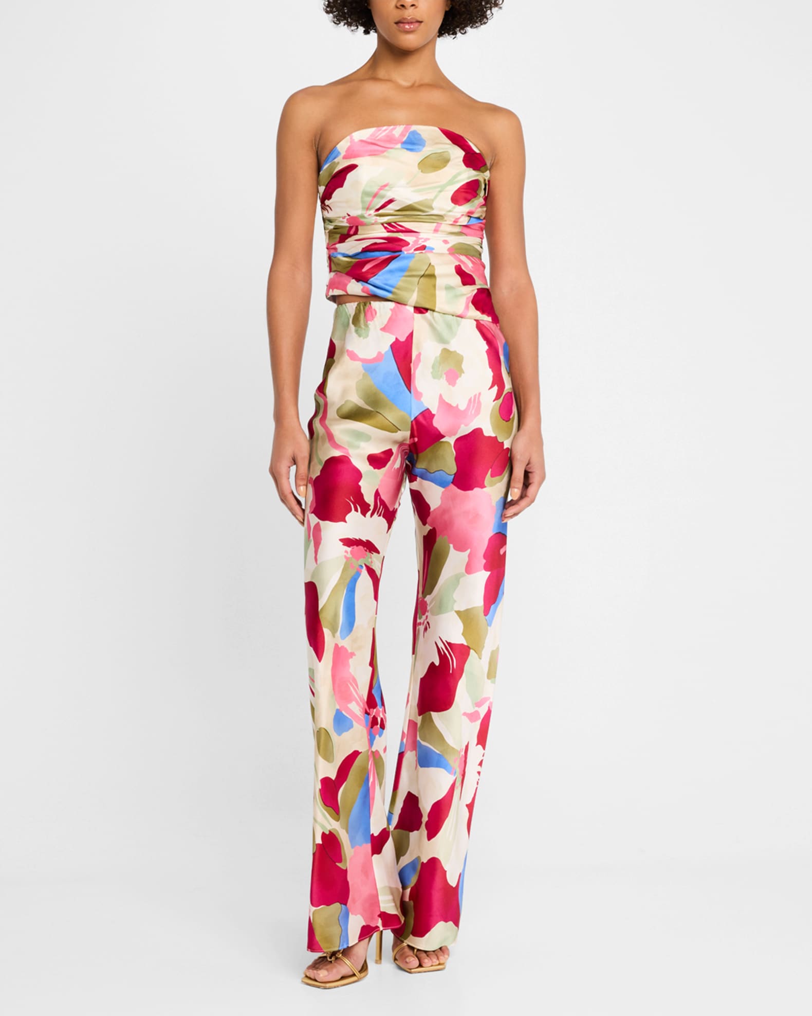 Stacie Floral Silk Pants 1