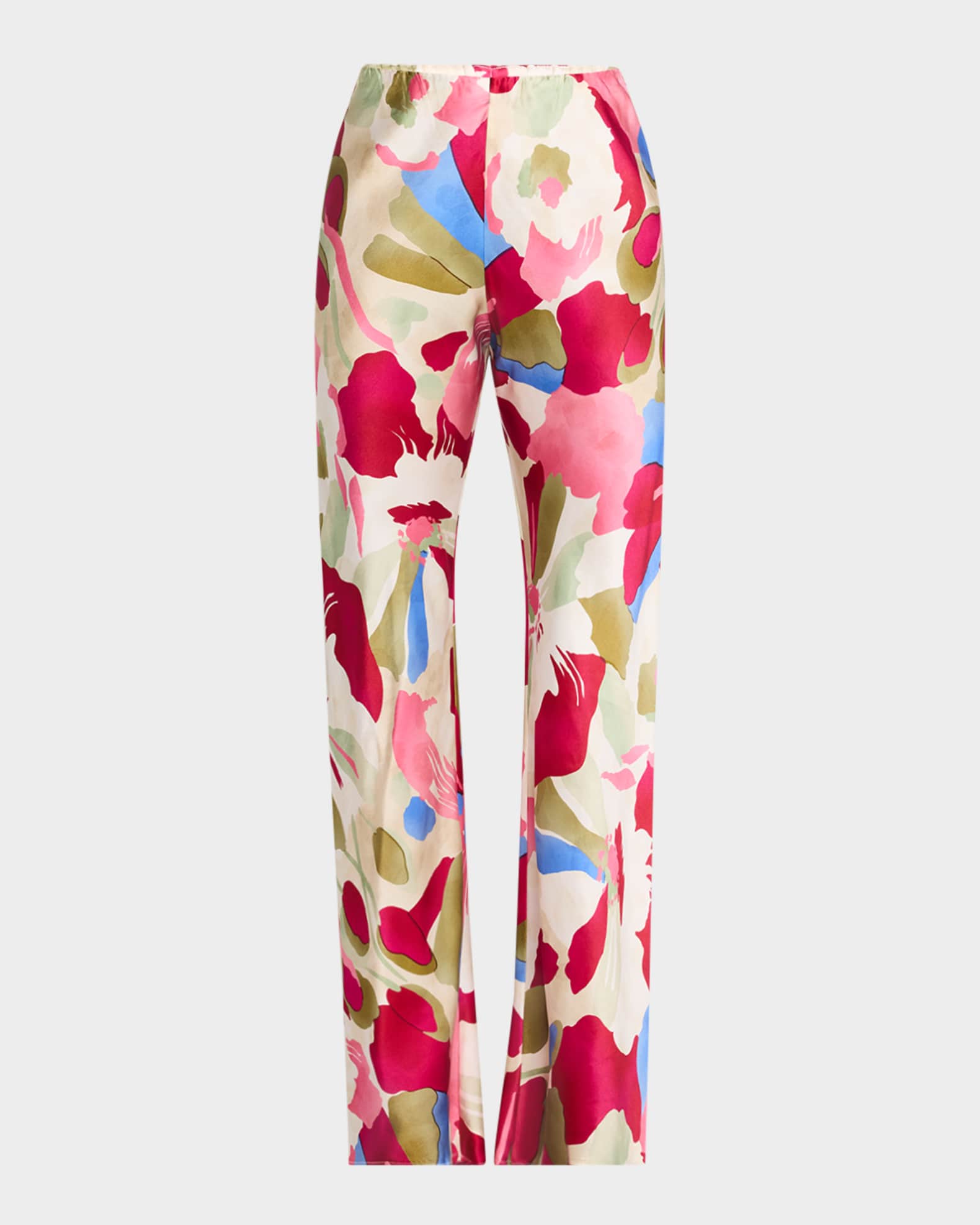 Stacie Floral Silk Pants 0