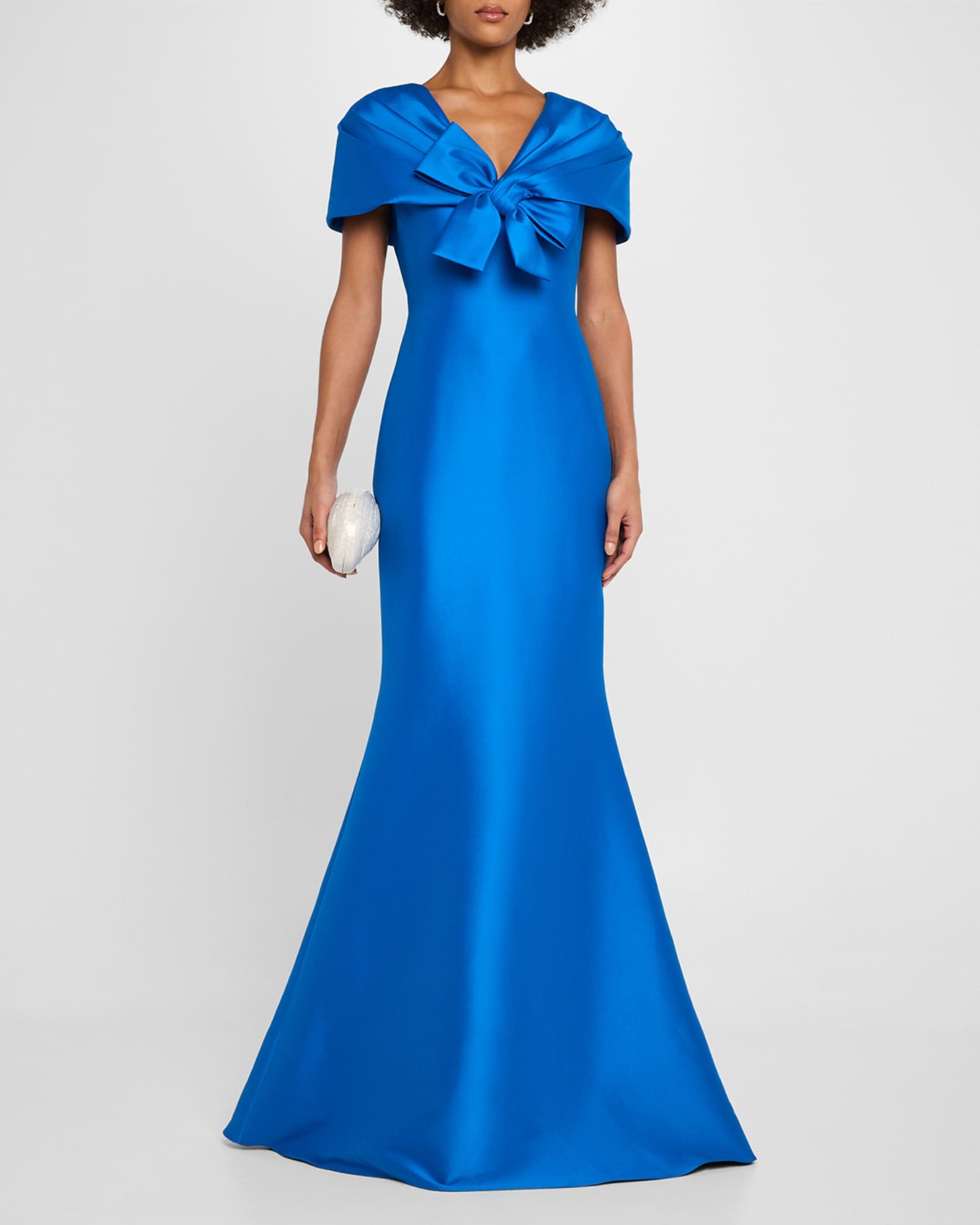 Bow-Front Shawl Trumpet Gown 1