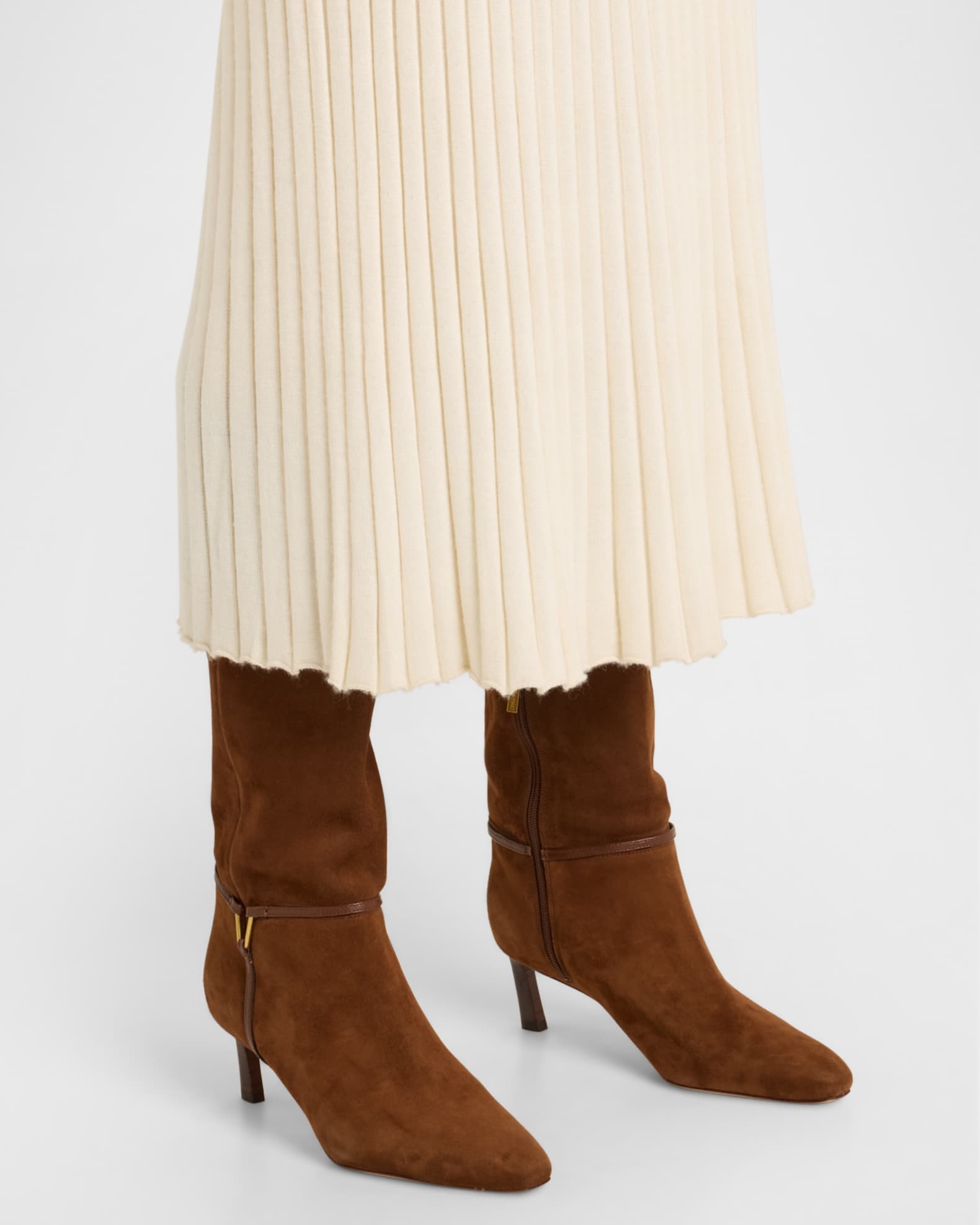 Kenzie Suede Harness Knee Boots 1