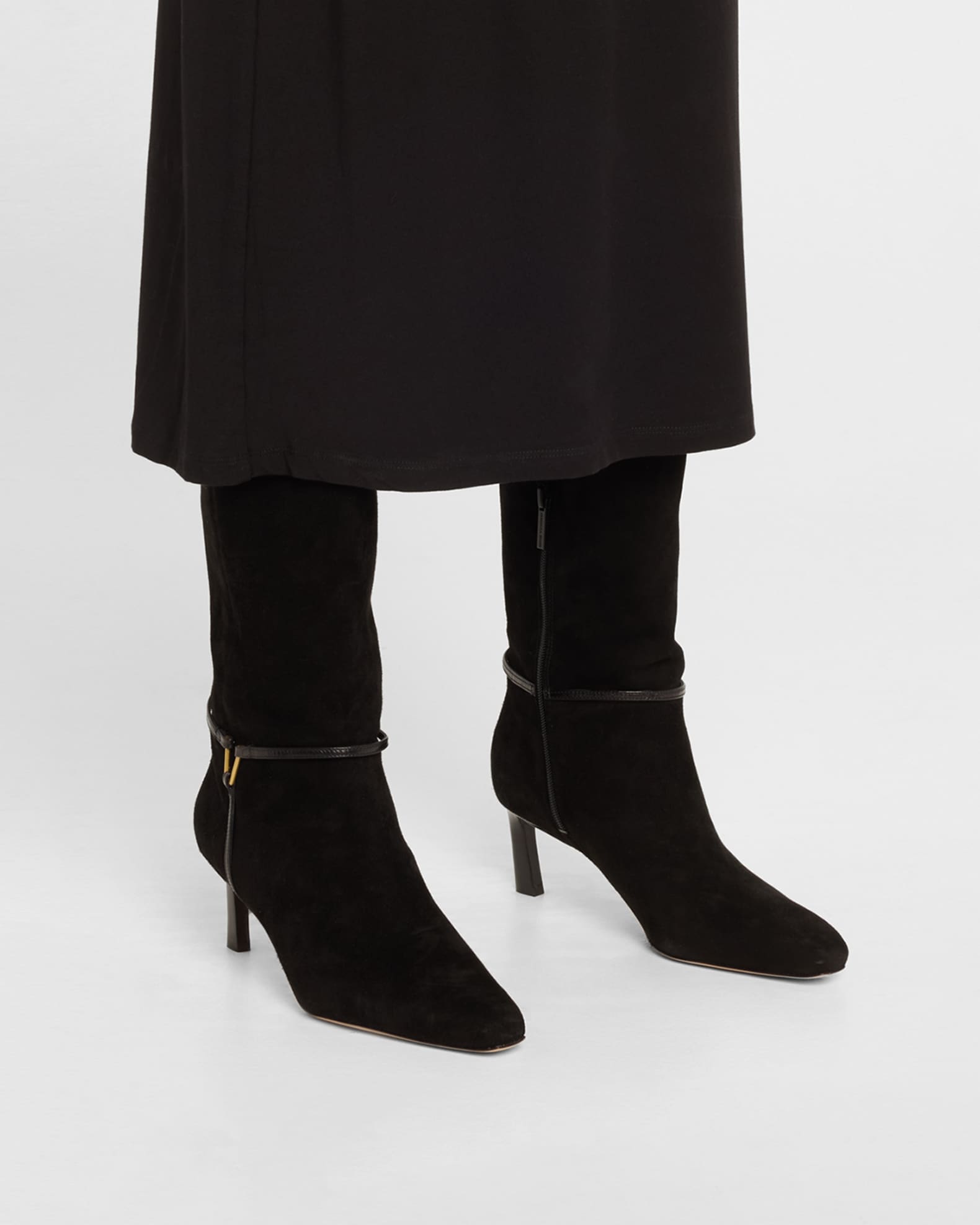 Kenzie Suede Harness Knee Boots 1