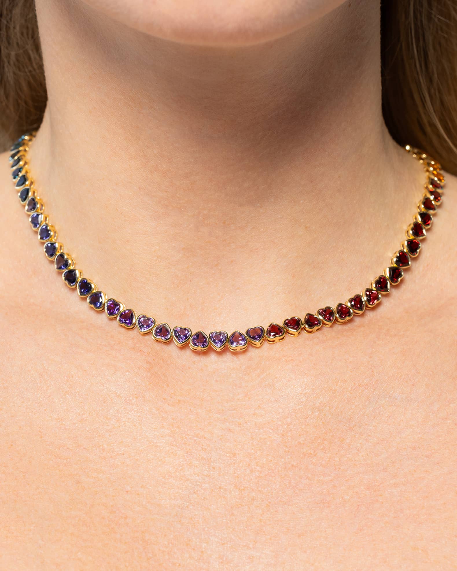 I Heart Rainbows Necklace in 18K Yellow Gold, 16" 1