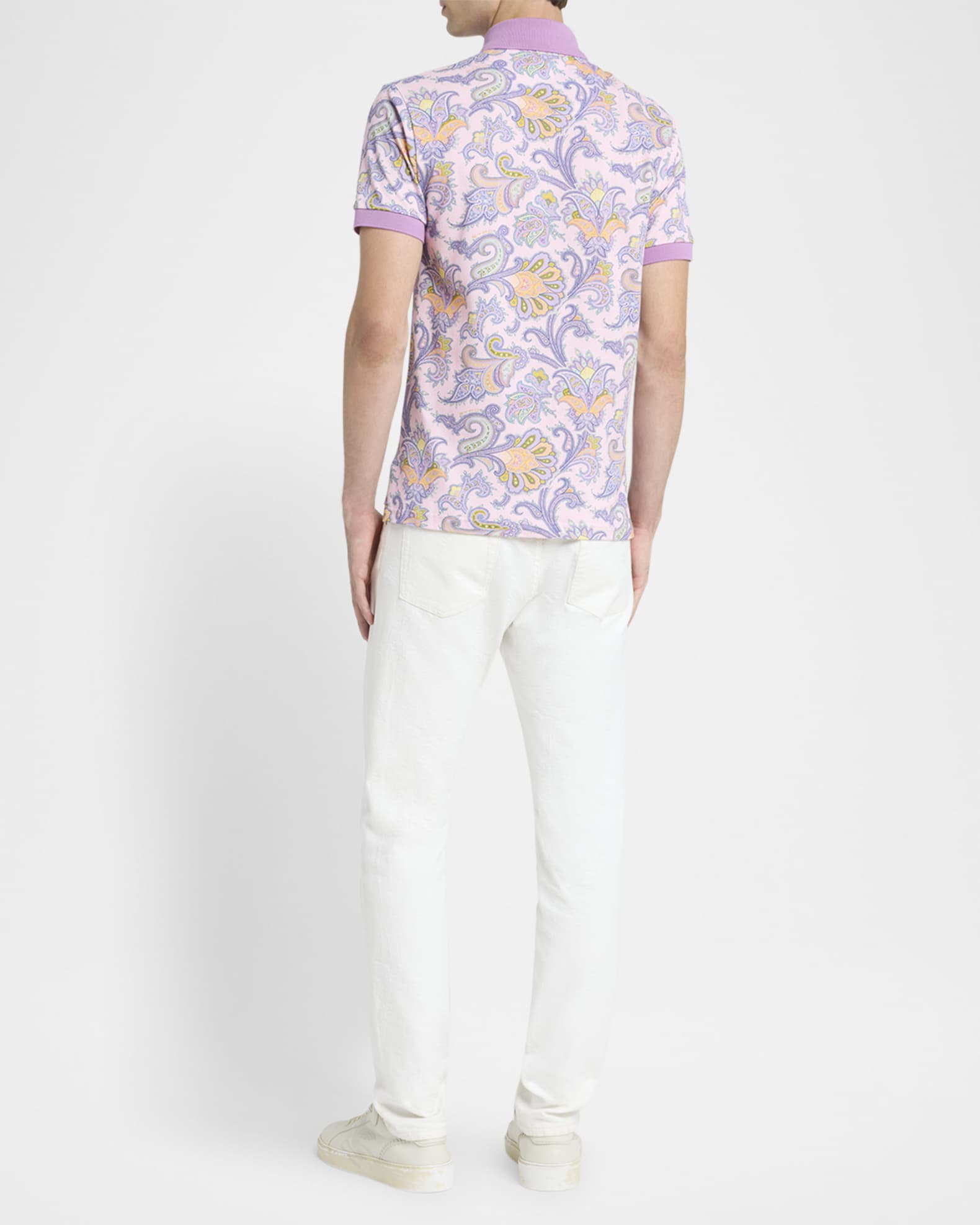 PIETRO TRIBUNE PAISLEY POLO SHIRT - GREY
