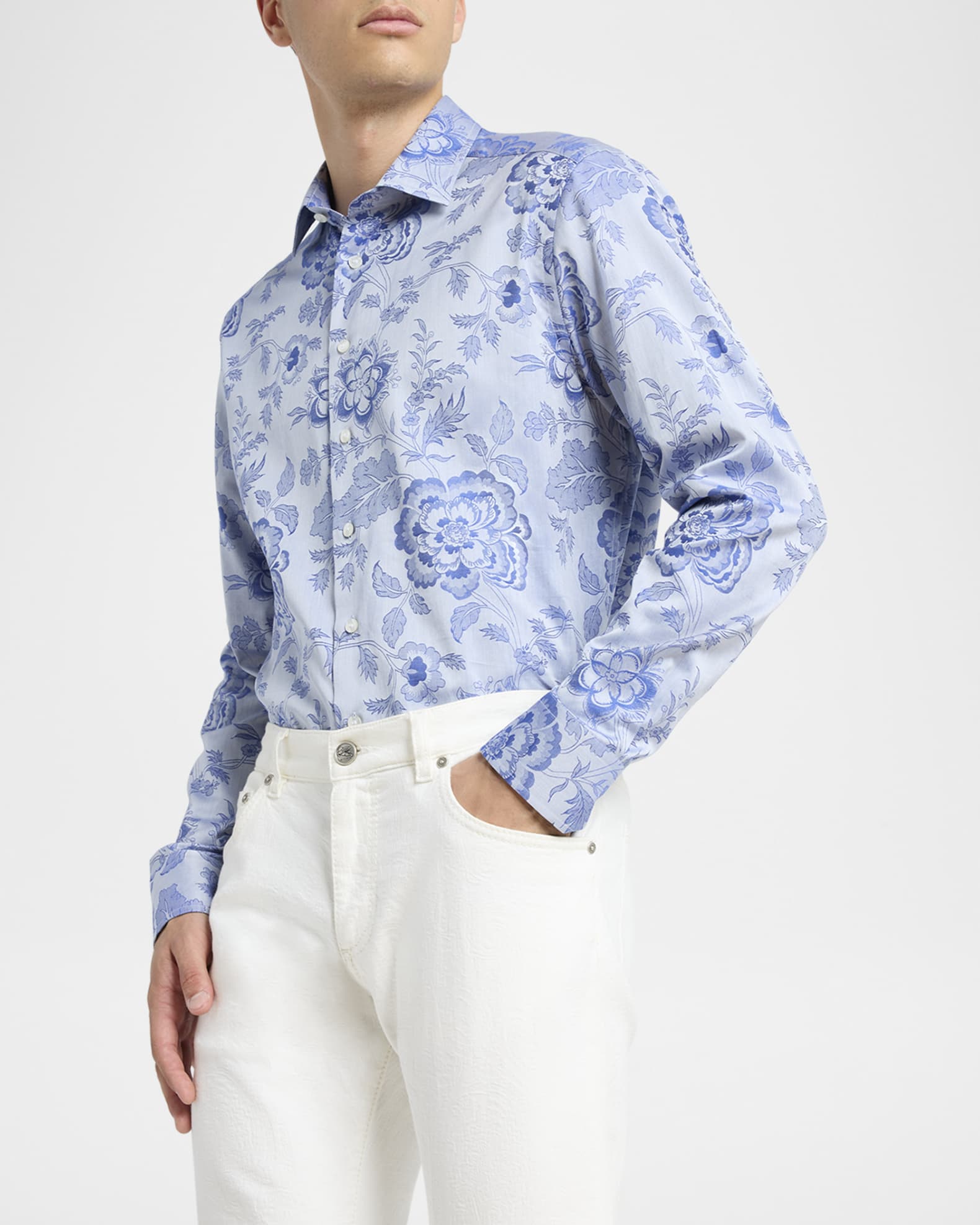 【関税込み】ETRO Floral shirt 関税込み】ETRO floral Paisley printed poplin shirt