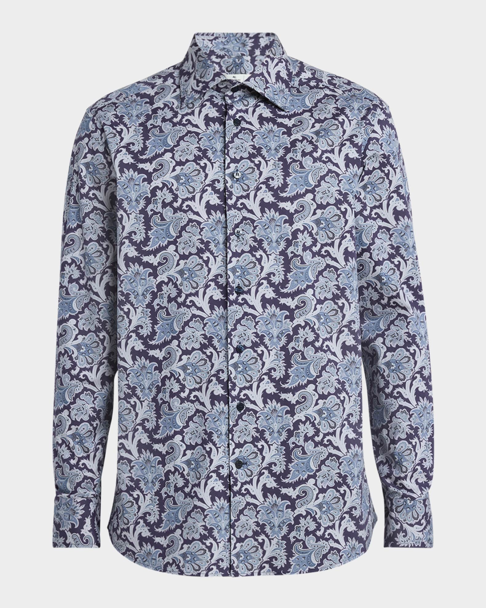 Men's Floral Patterned Sport Shirt