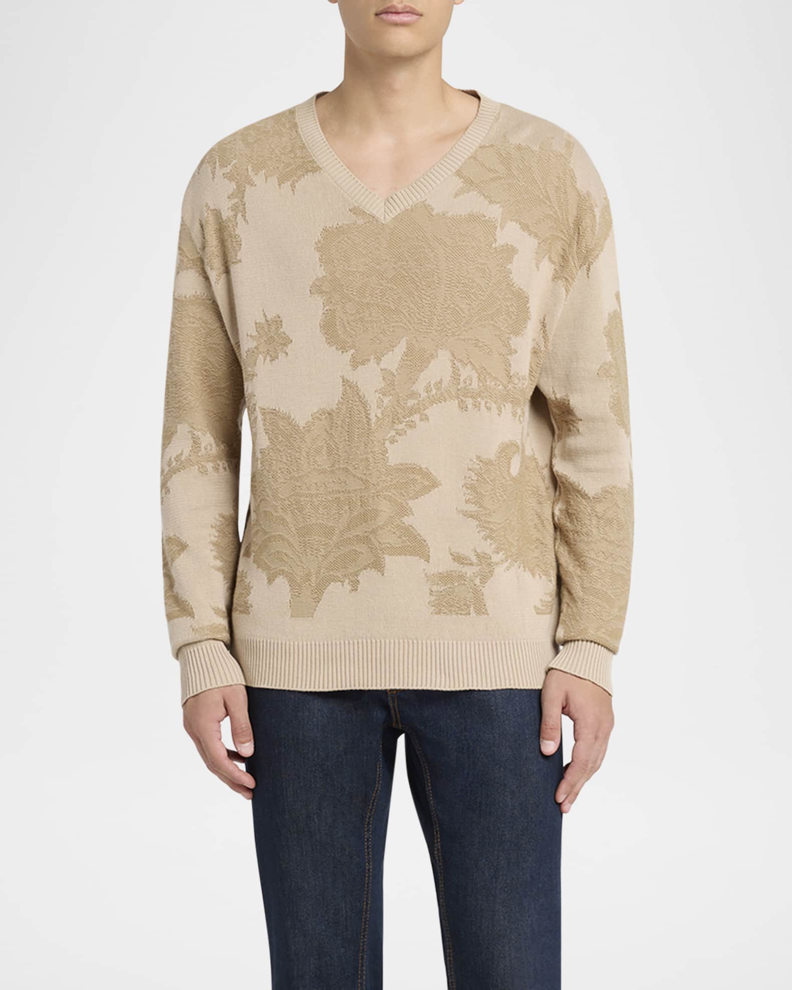 Floral V Neck Sweater