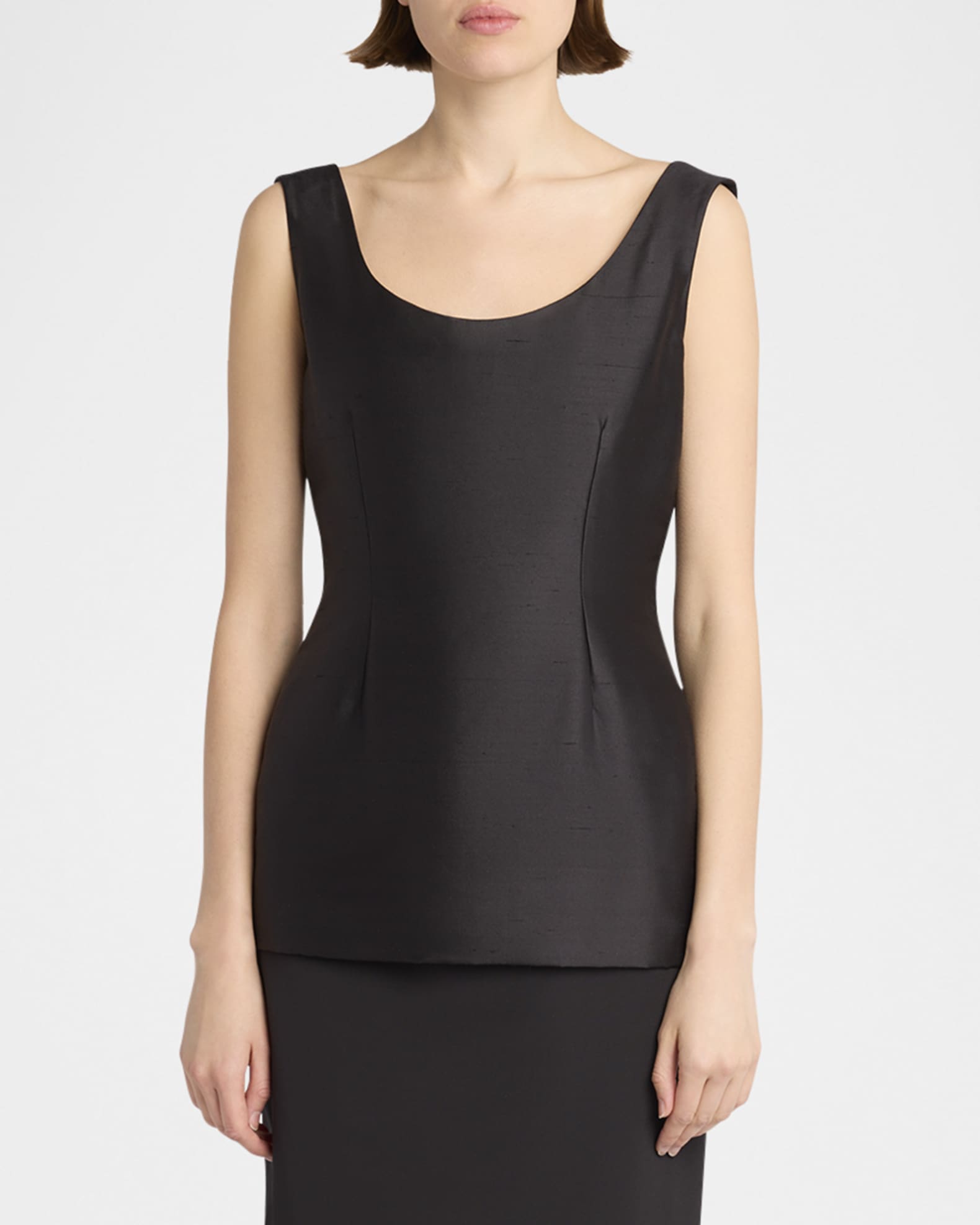 トップス The Row Enriques Top THE ROW Emeric Hourglass Silk Top | Neiman Marcus