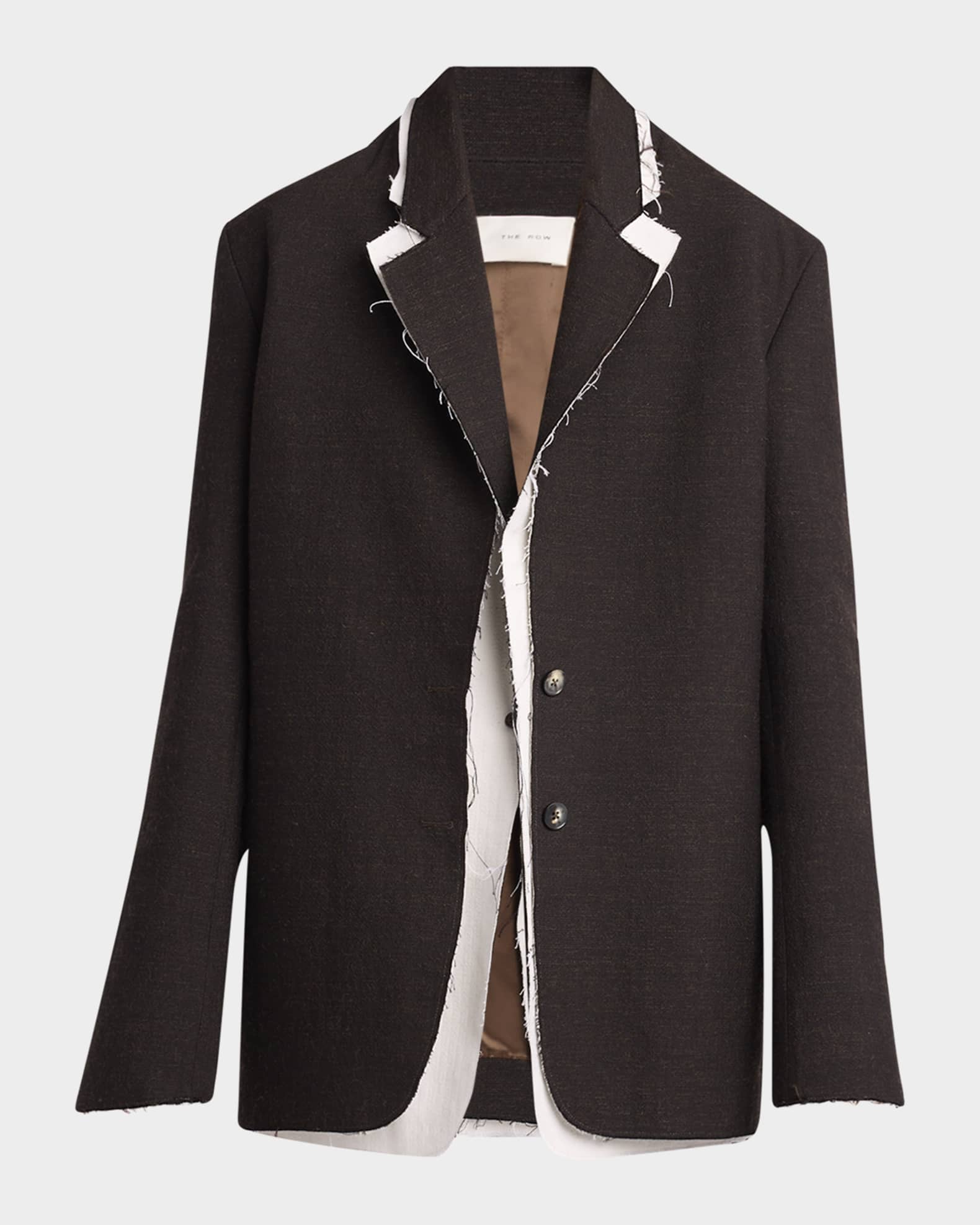 THE ROW Lysandre Layered Frayed-Trim Jacket | Neiman Marcus THE ROW Lysandre Layered Frayed-Trim Jacket | Neiman Marcus