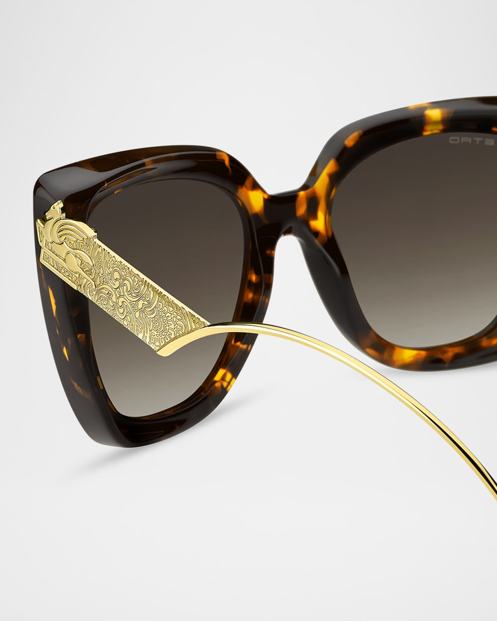 Etro Bold Pegaso Curved Acetate Sunglasses | Neiman Marcus