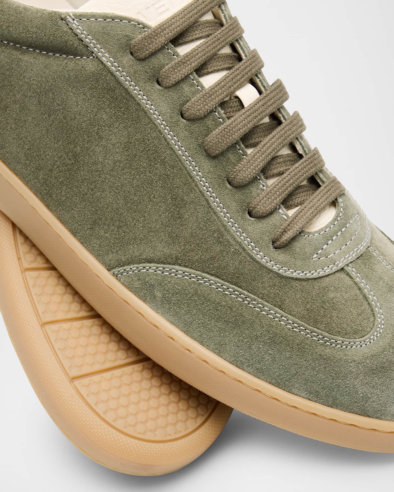 Stuart Weitzman Men's Banner Suede Wingtip-Toe Low-Top