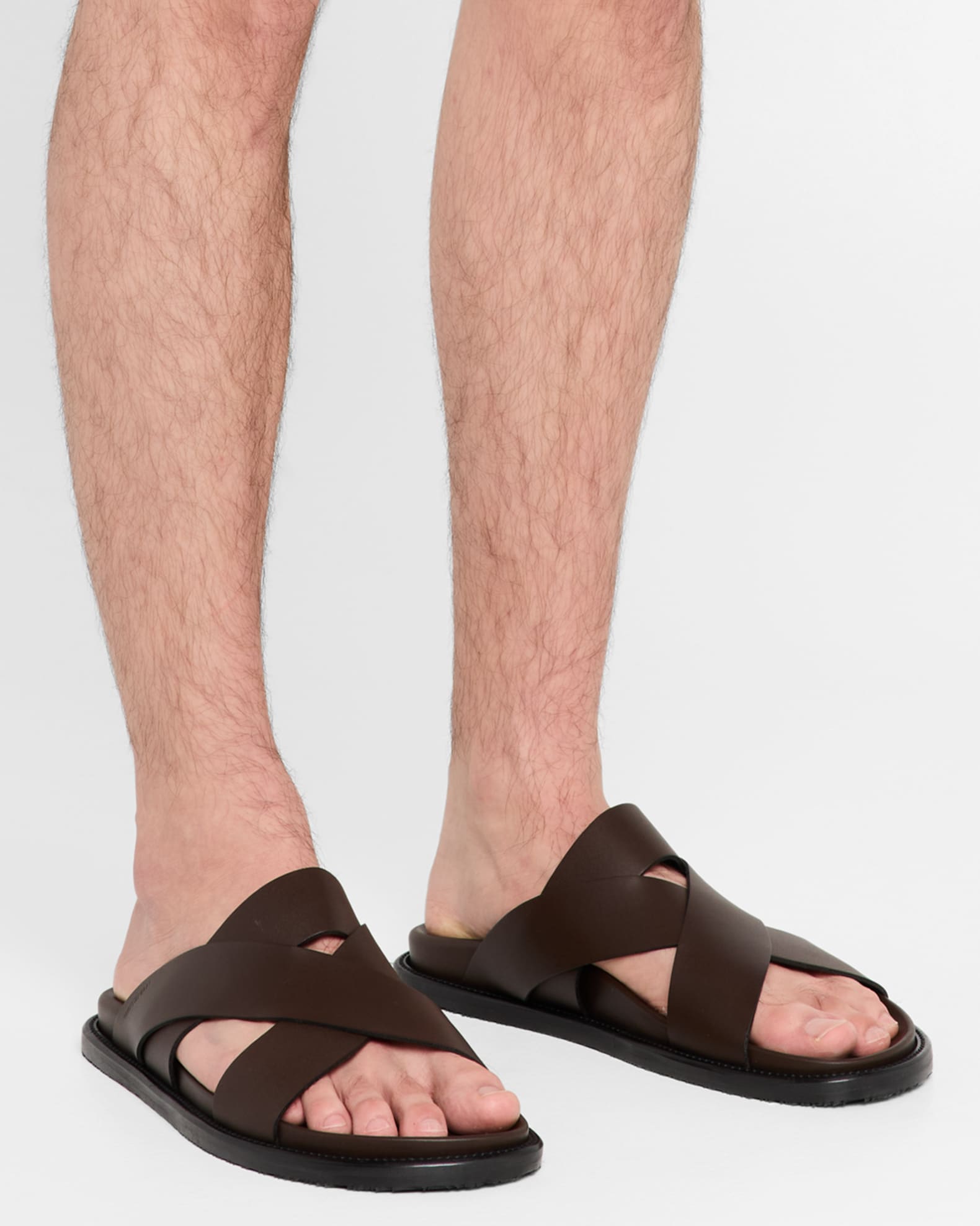 Men's Berkley Leather Criss-Cross Slide Sandals  1