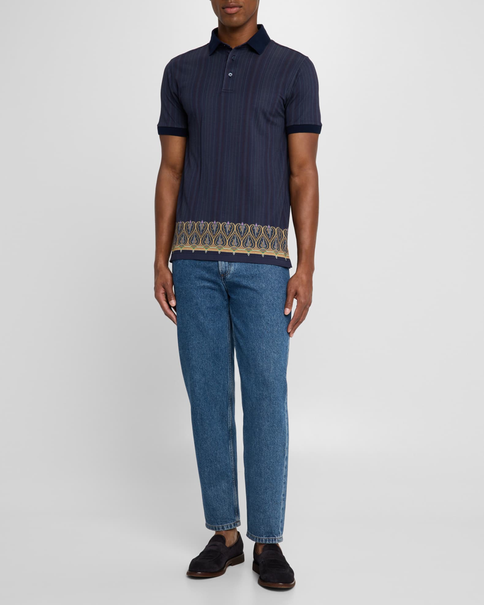 Men's Medallion-Trim Polo Shirt 1