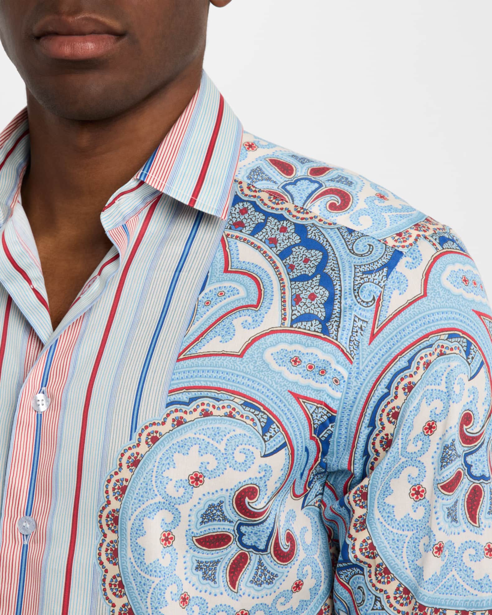 【年中無休】 Stripes Paisley Men's Etro Sport Marcus Neiman | Shirt トップス