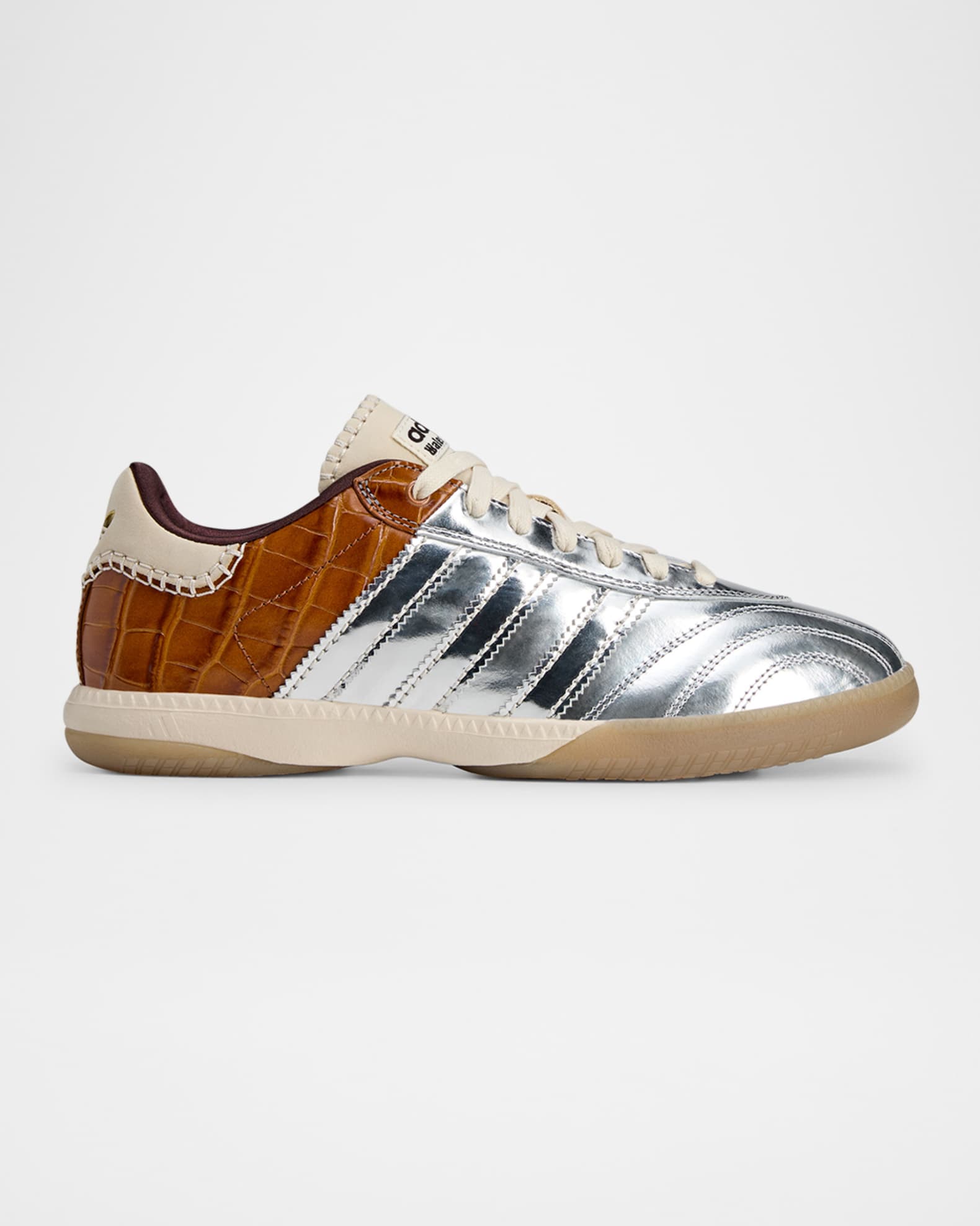 入荷now 買えない x Wales Bonner Men's Samba Metallic Croc-Effect Low-Top Sneakers 靴