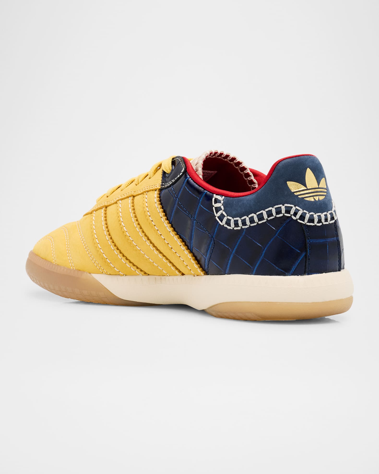x Wales Bonner Men s Samba Suede and Croc Effect Low Top Sneakers