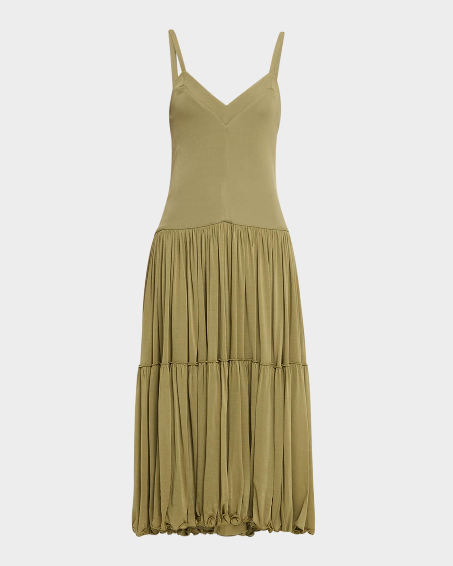 【関税＆送料込み】Jil Sander Sleeveless Dress Jil Sander Sleeveless Drop-Waist Tiered Midi Dress | Neiman