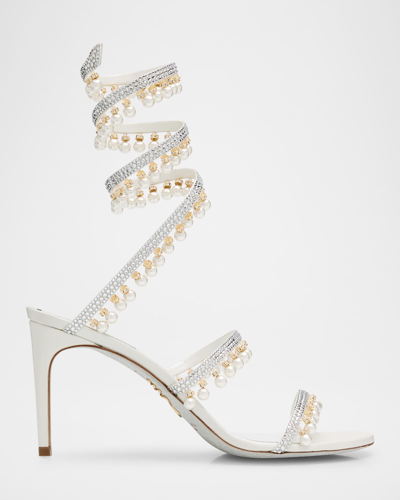 男性に人気！ Rene Caovilla Chandelier Snake-Wrap Cocktail Sandals 靴