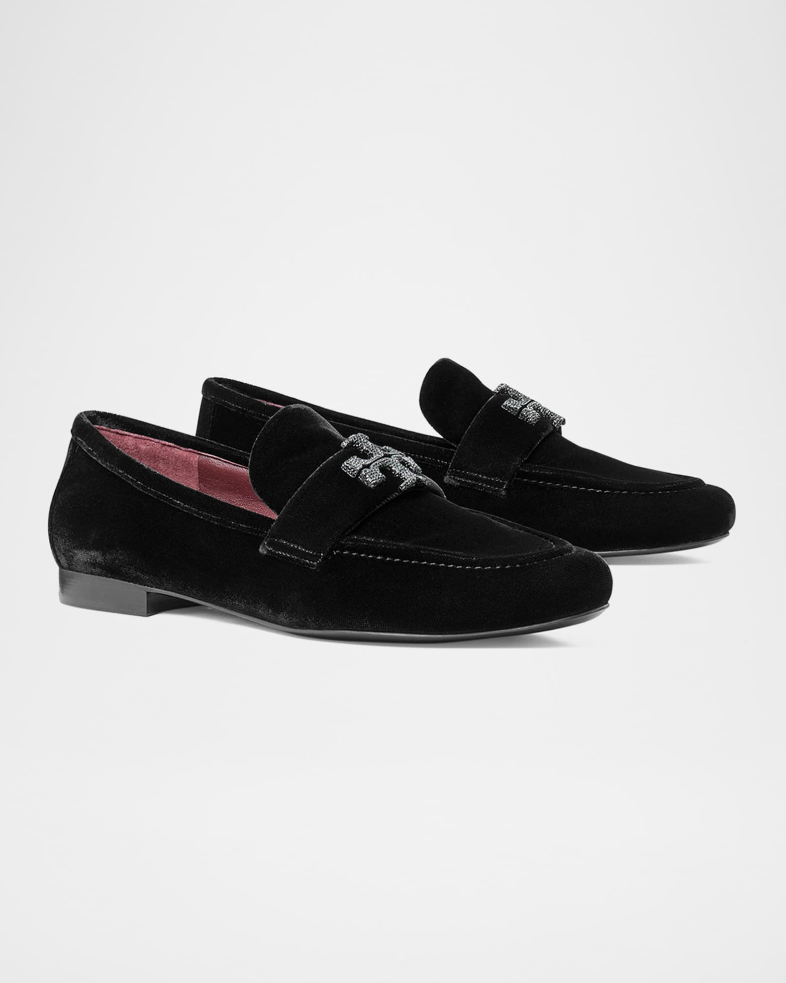 Eleanor Suede Pave Medallion Loafers 1