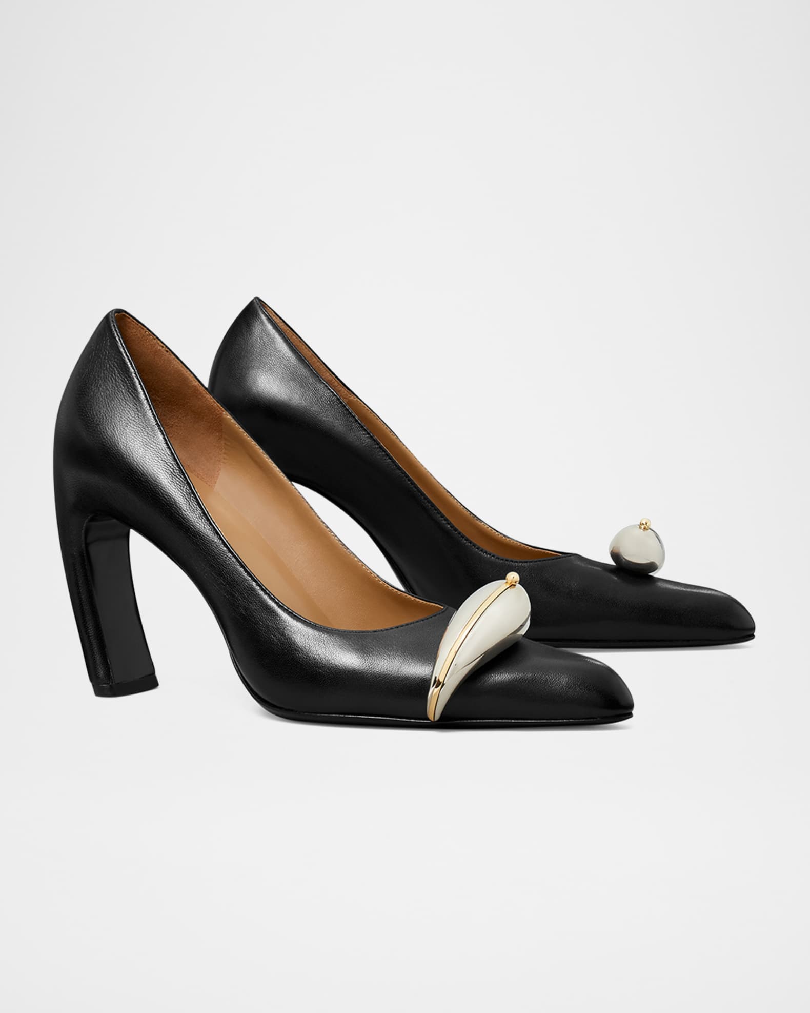 Tory Burch Pierced Leather 90 mm Pumps Neiman Marcus