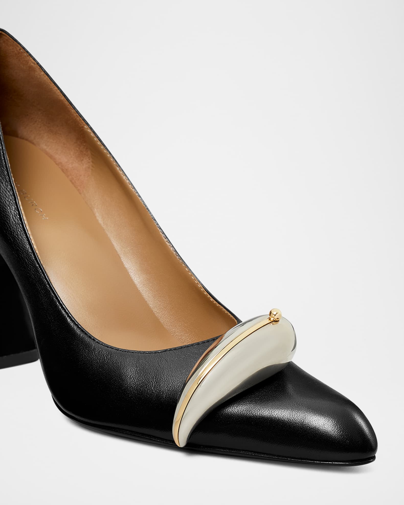 Tory Burch Pierced Leather 90 mm Pumps | Neiman Marcus