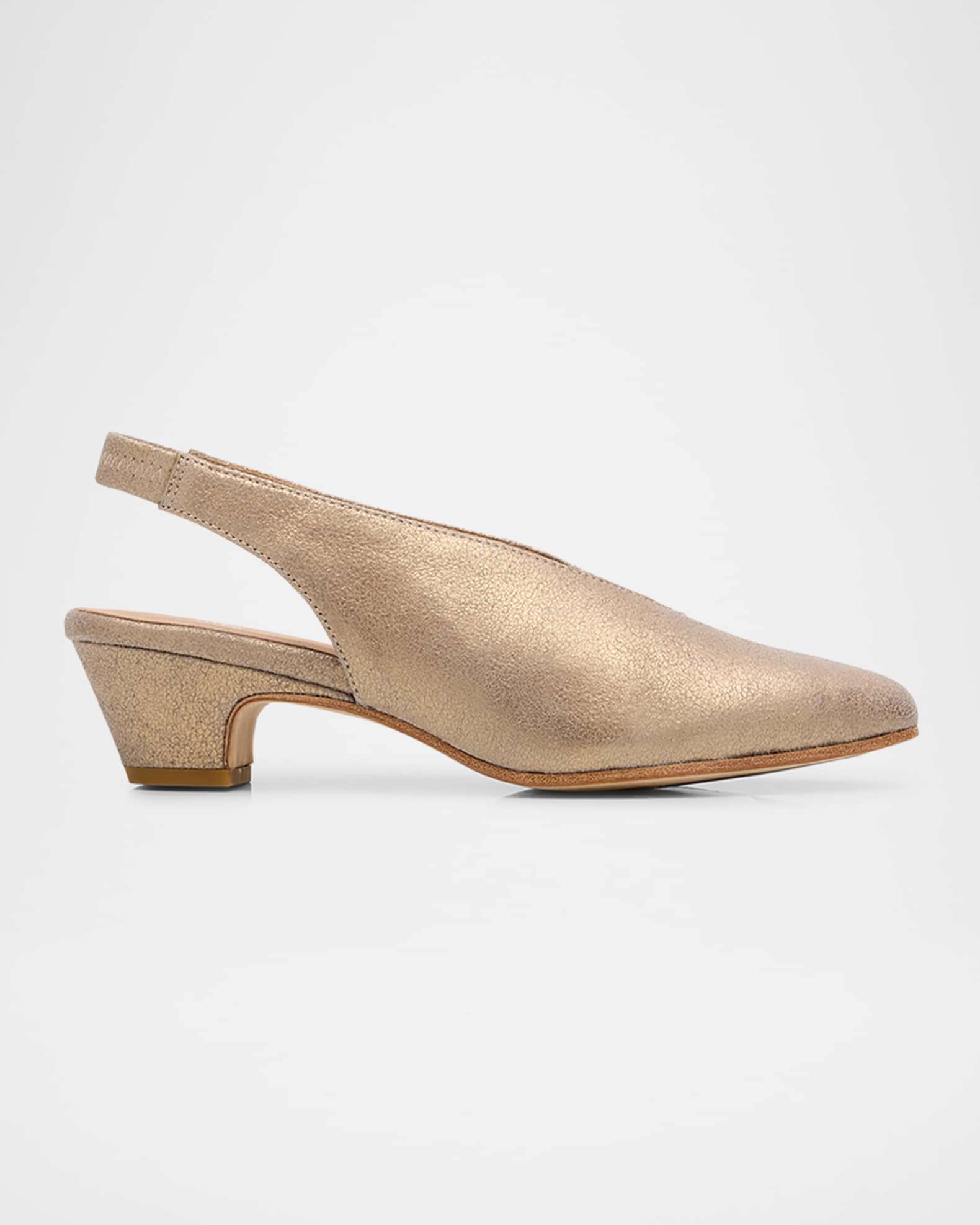 Moddie Metallic Suede Slingback Pumps 0