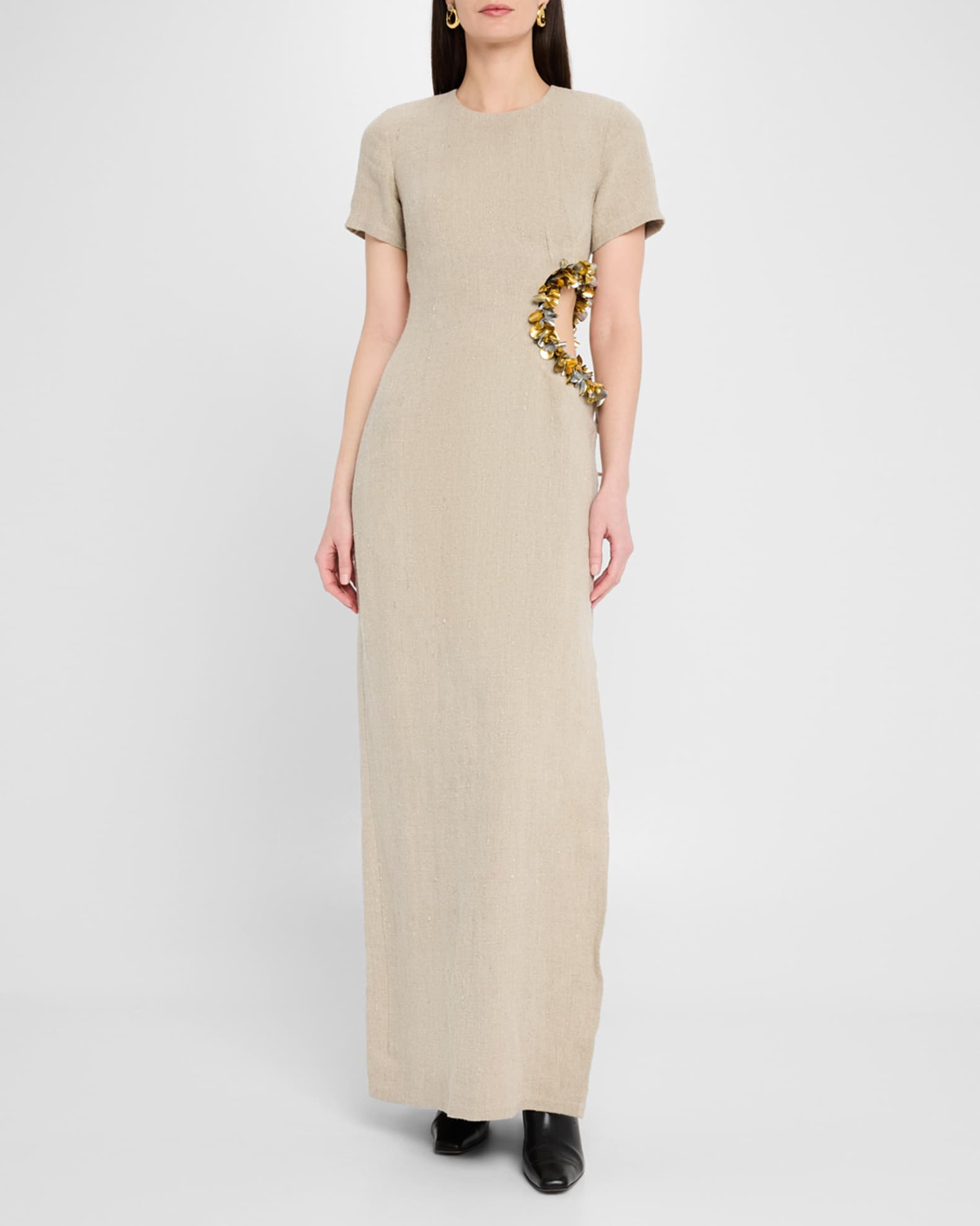 Seaford Cutout Linen Evening Dress 1