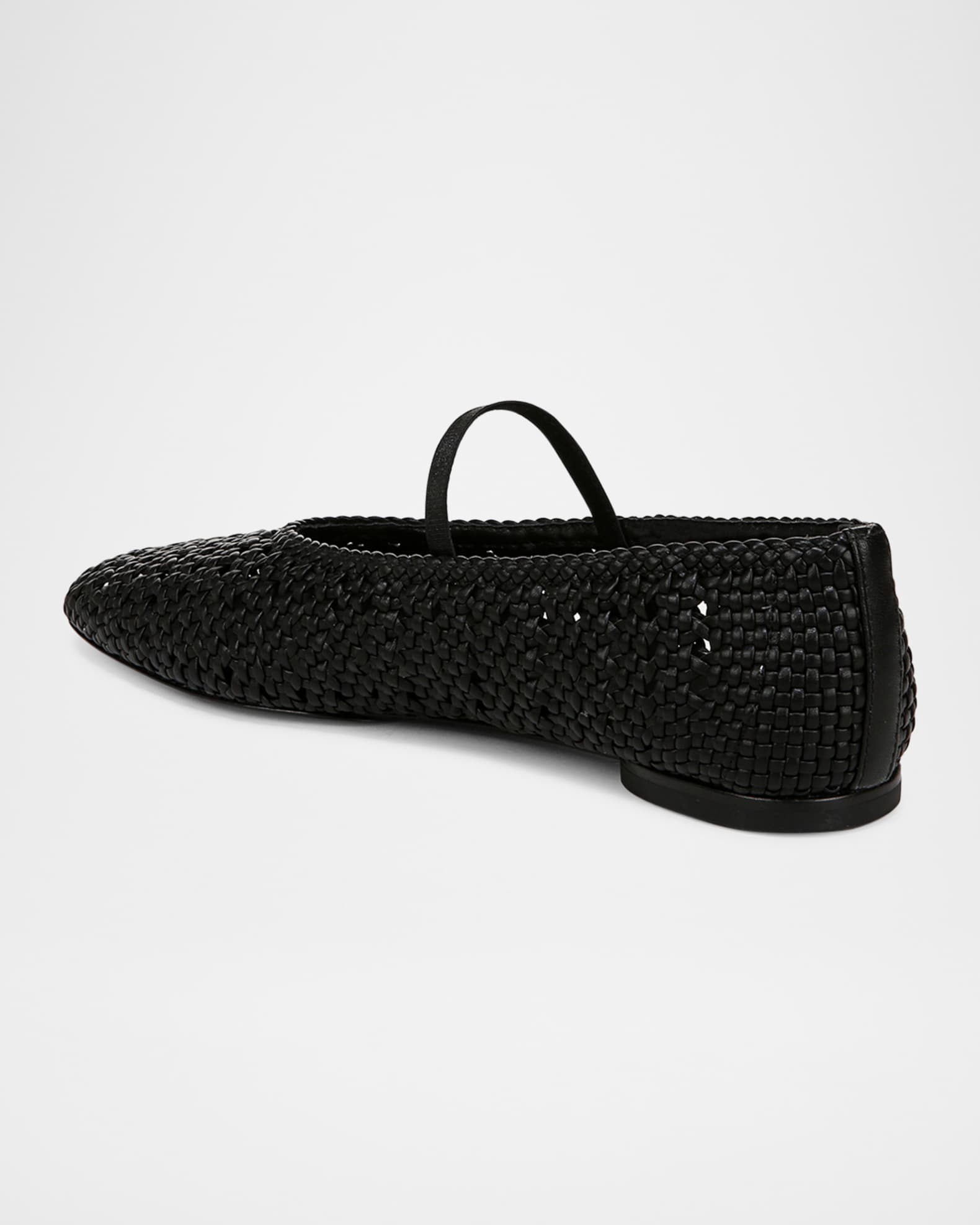 Vince Vivian Crochet Leather Mary Jane Ballerina Flats | Neiman Marcus