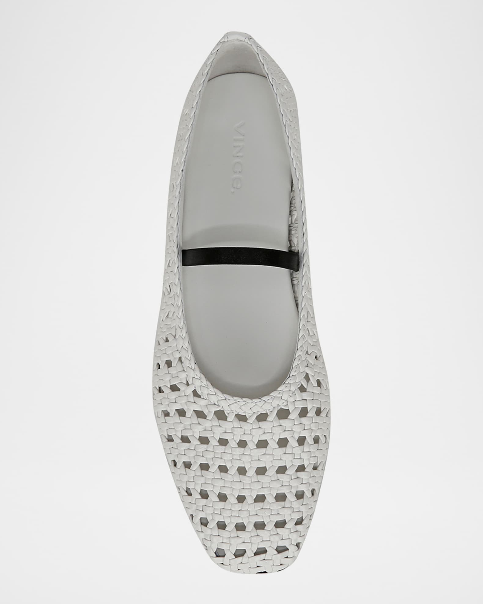 Vince Vivian Crochet Leather Mary Jane Ballerina Flats | Neiman Marcus