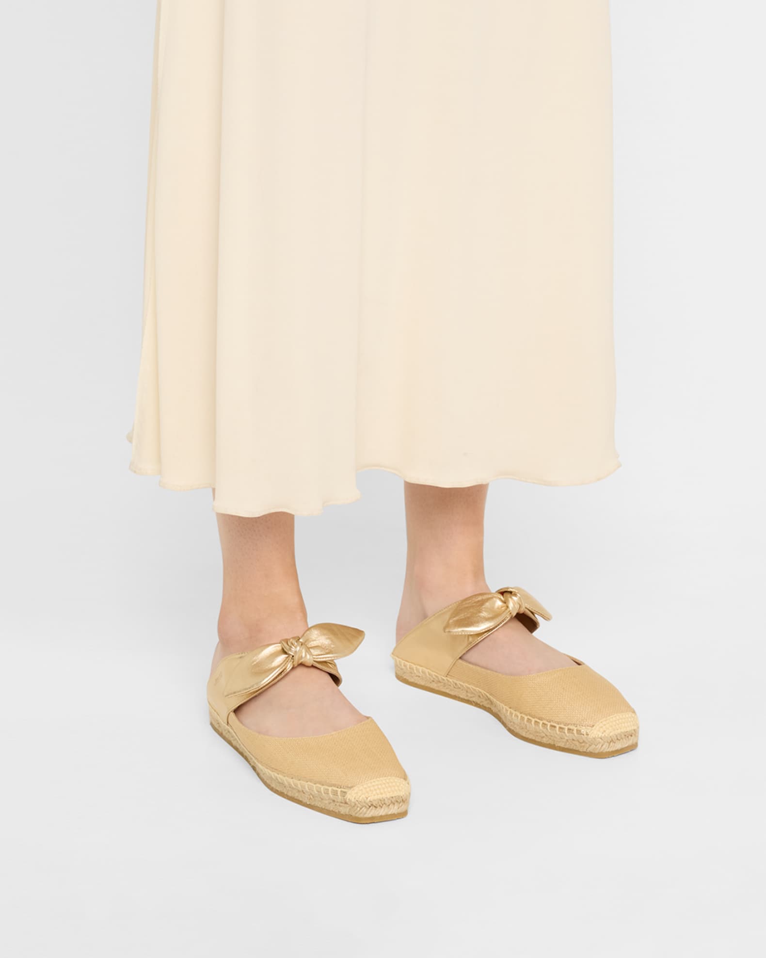 Reka Raffia and Leather Flats - Thumbnail 2