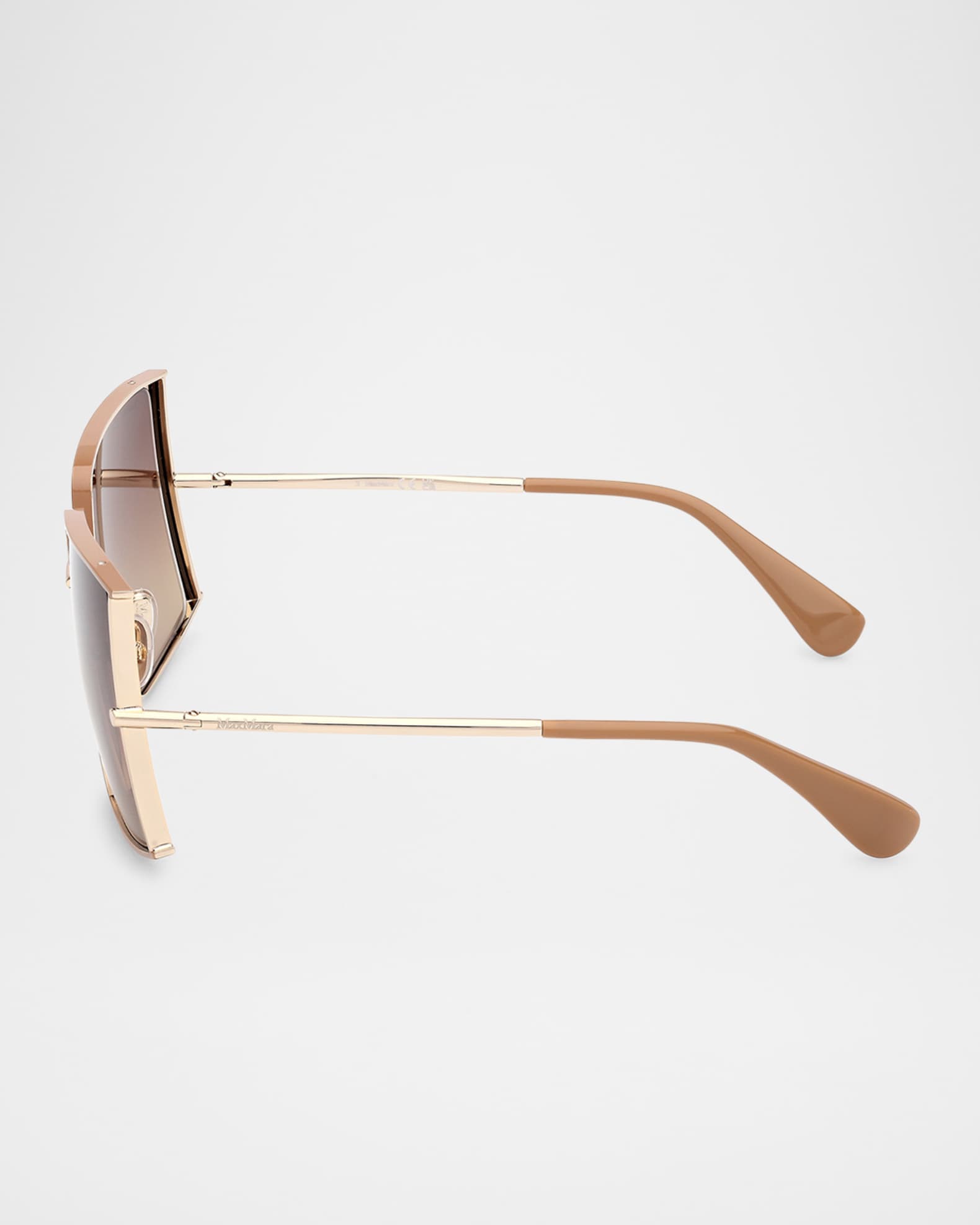 超融合　オーバーフレーム　プリズマ Max Mara Rectangle Logo Engraved Metal Sunglasses | Neiman Marcus