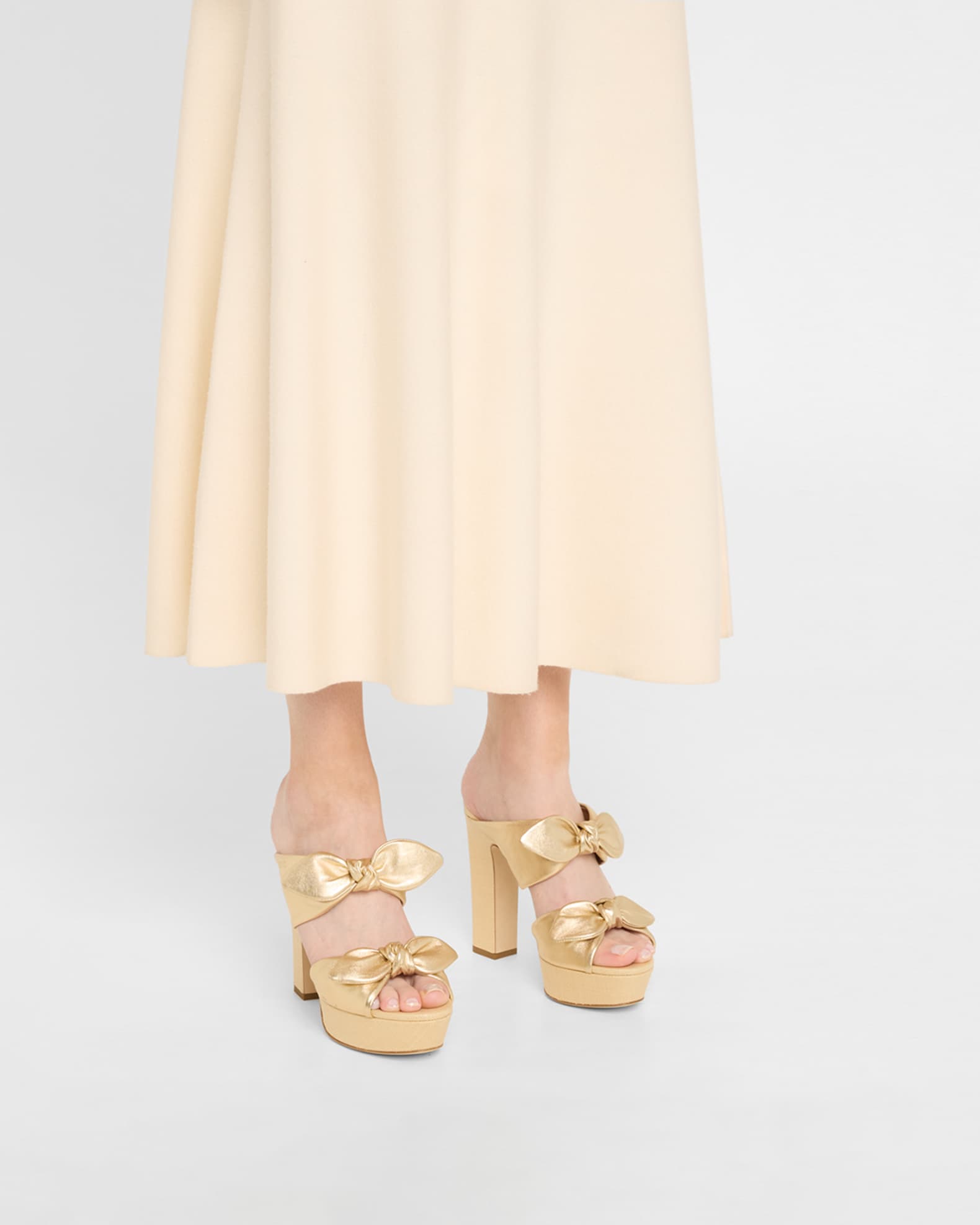 Jimmy Choo Rua 120 Raffia and Leather Platform Sandals