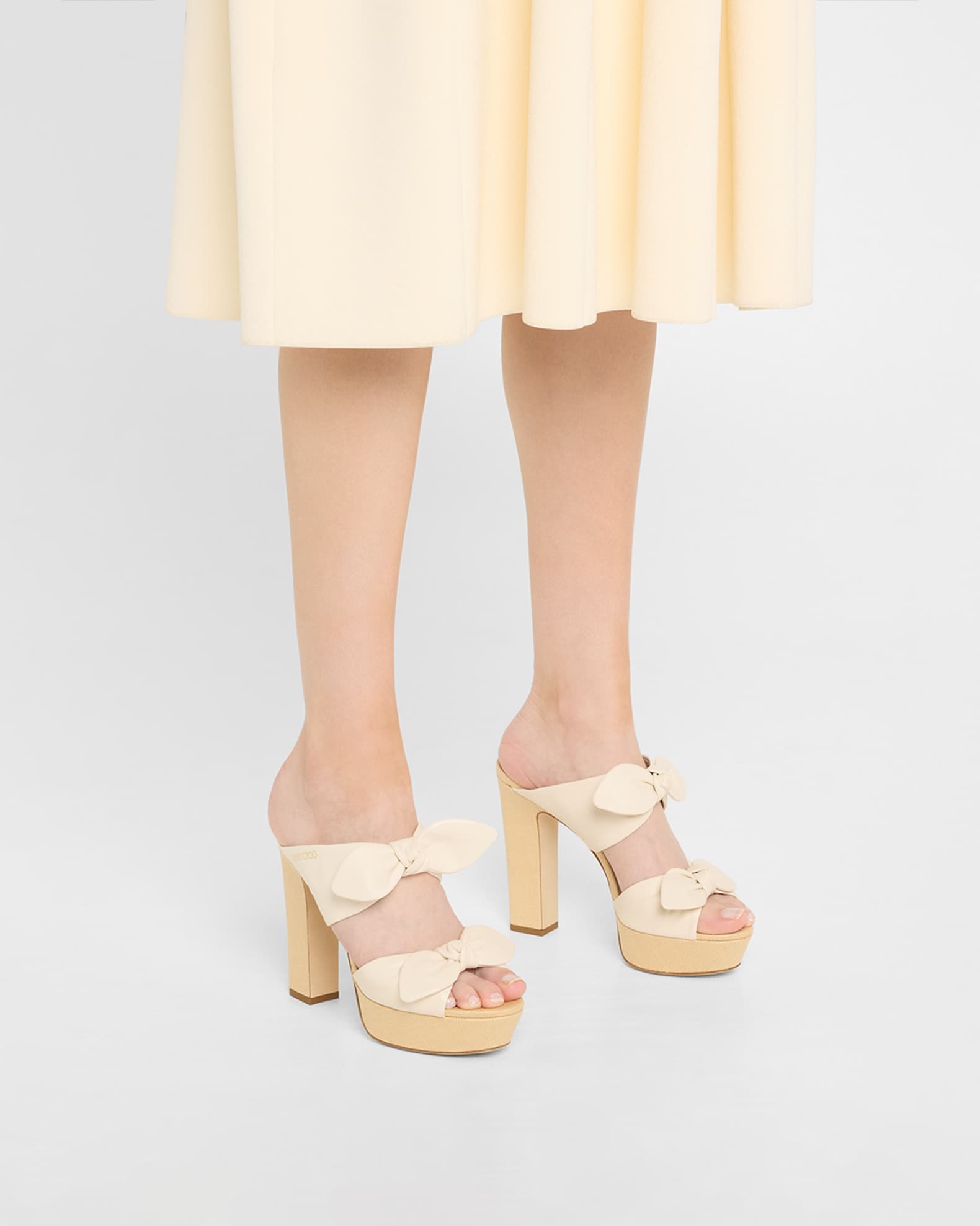 Rua 120 Raffia and Leather Platform Sandals - Thumbnail 2