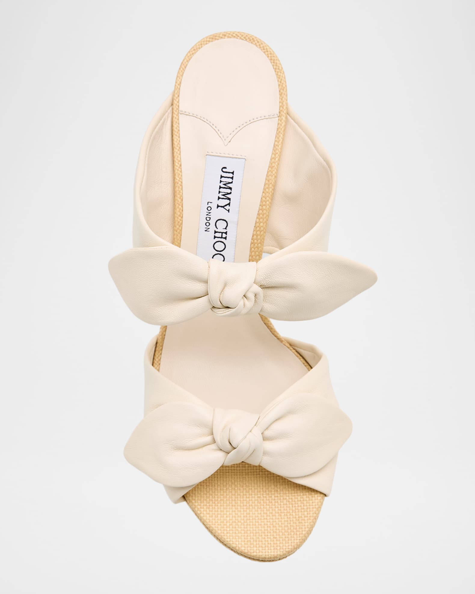 Jimmy Choo Rua 120 Raffia and Leather Platform Sandals